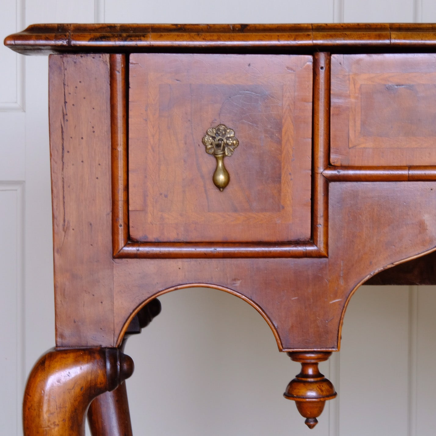George I walnut and feather banded lowboy
