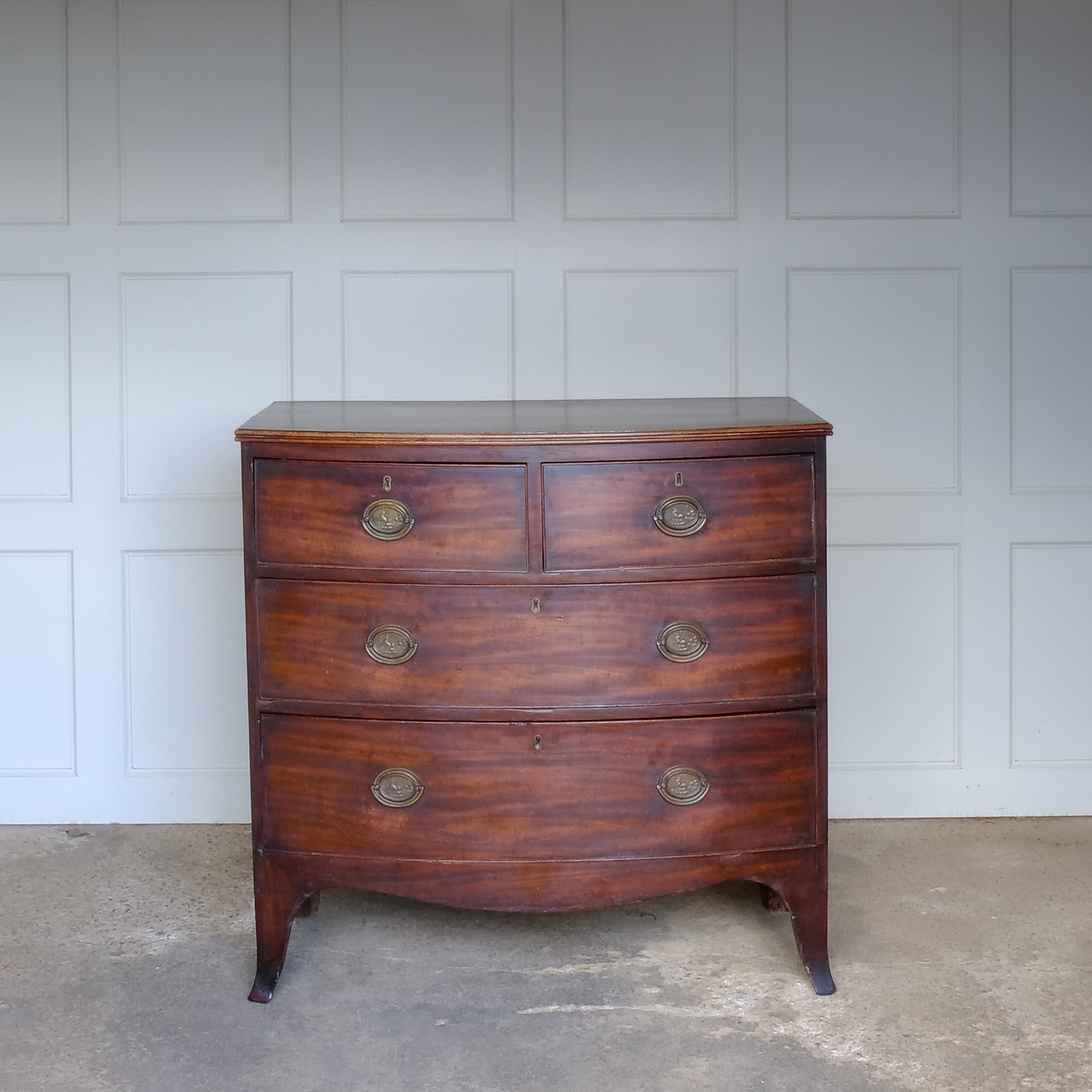 18th century mahogany bow fronted chest of drawers