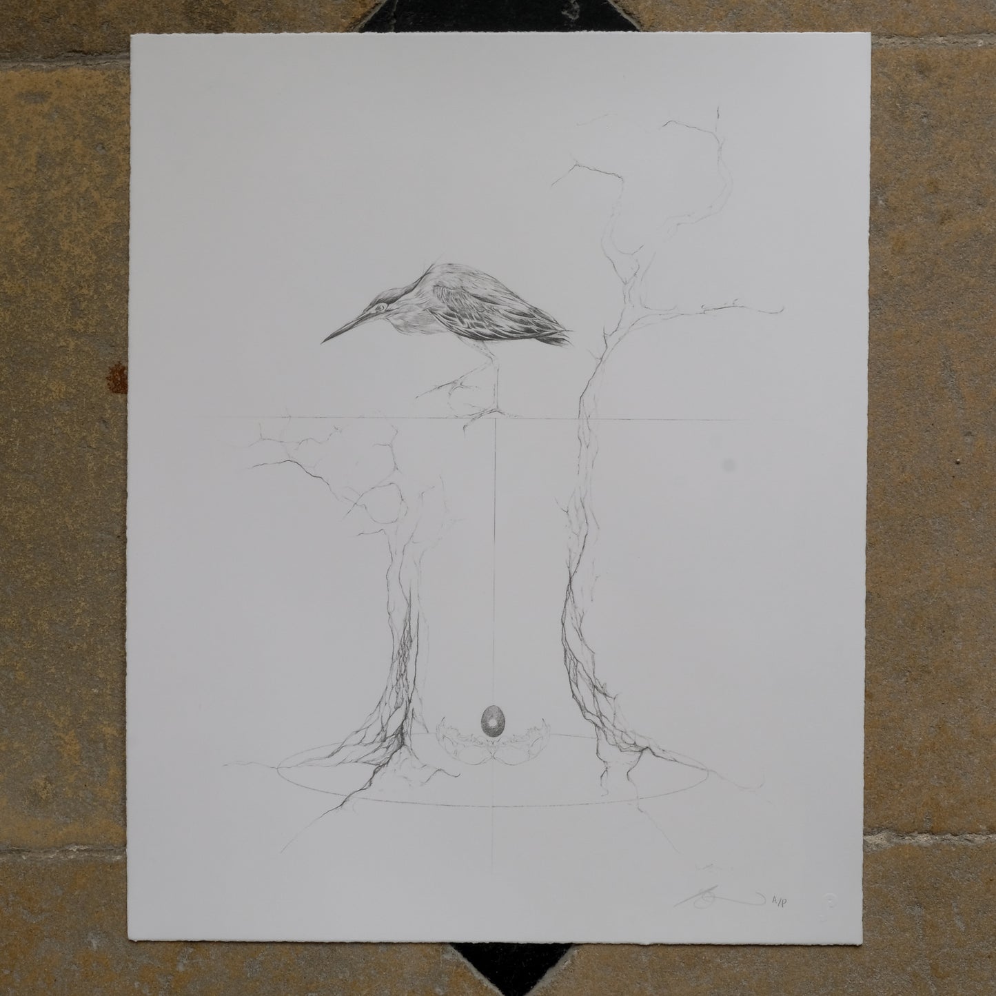Jessica Albarn Limited Edition Vintage Print - THE REUNION NIGHT HERON. Summerfield & Scott