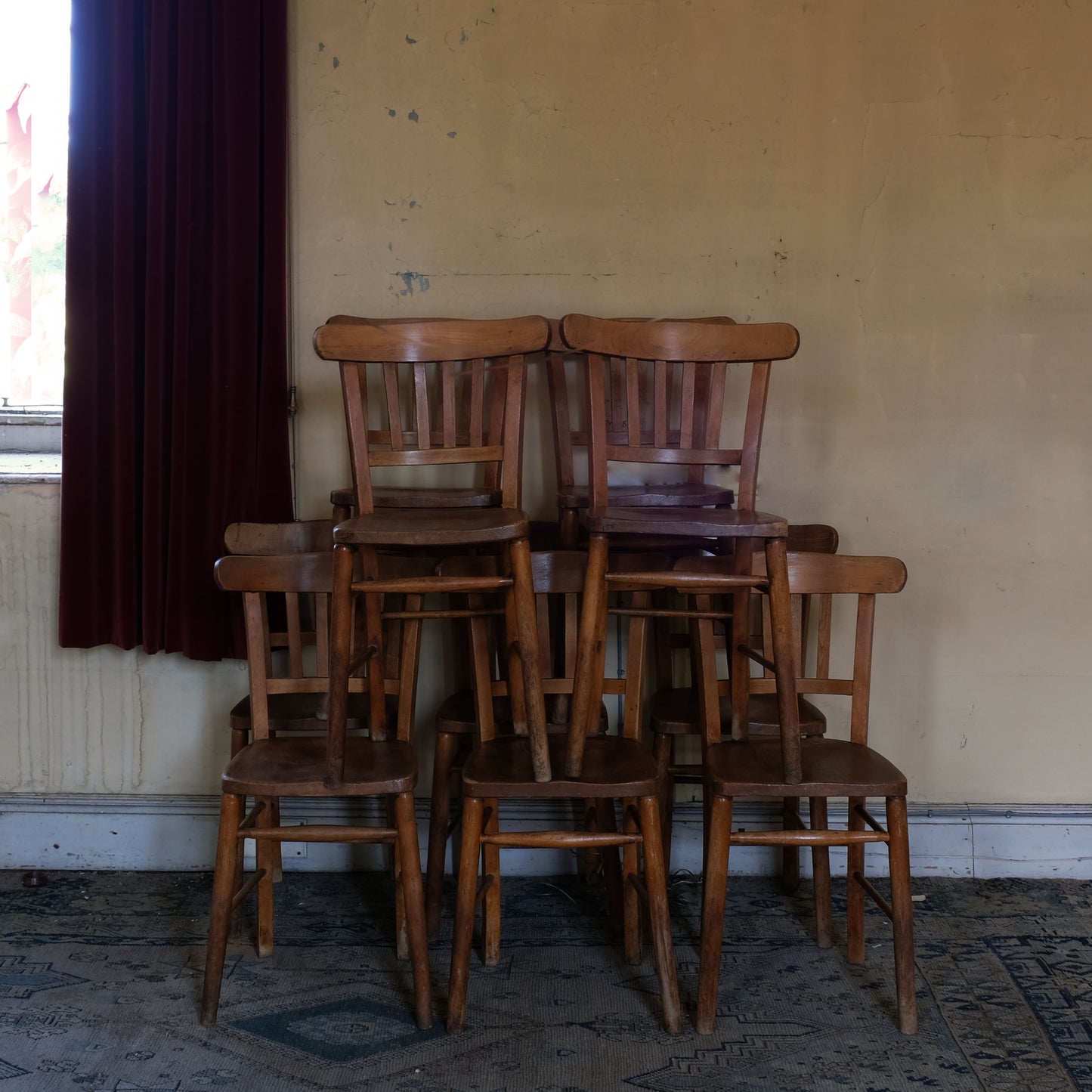 Elm and beech school chairs