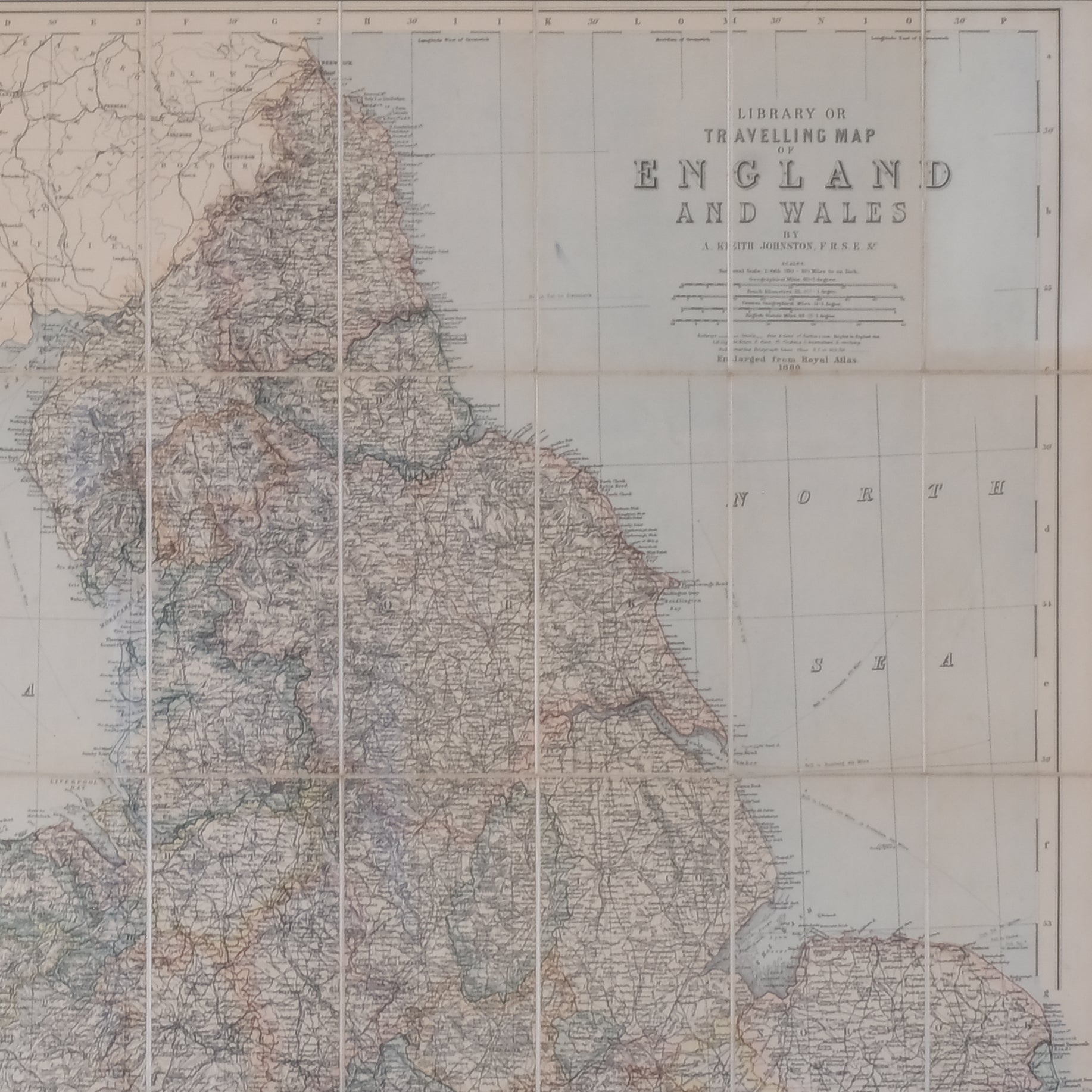 Alexander Keith Johnston - Rare Library Map of England and Wales Close up - Summerfield & Scott