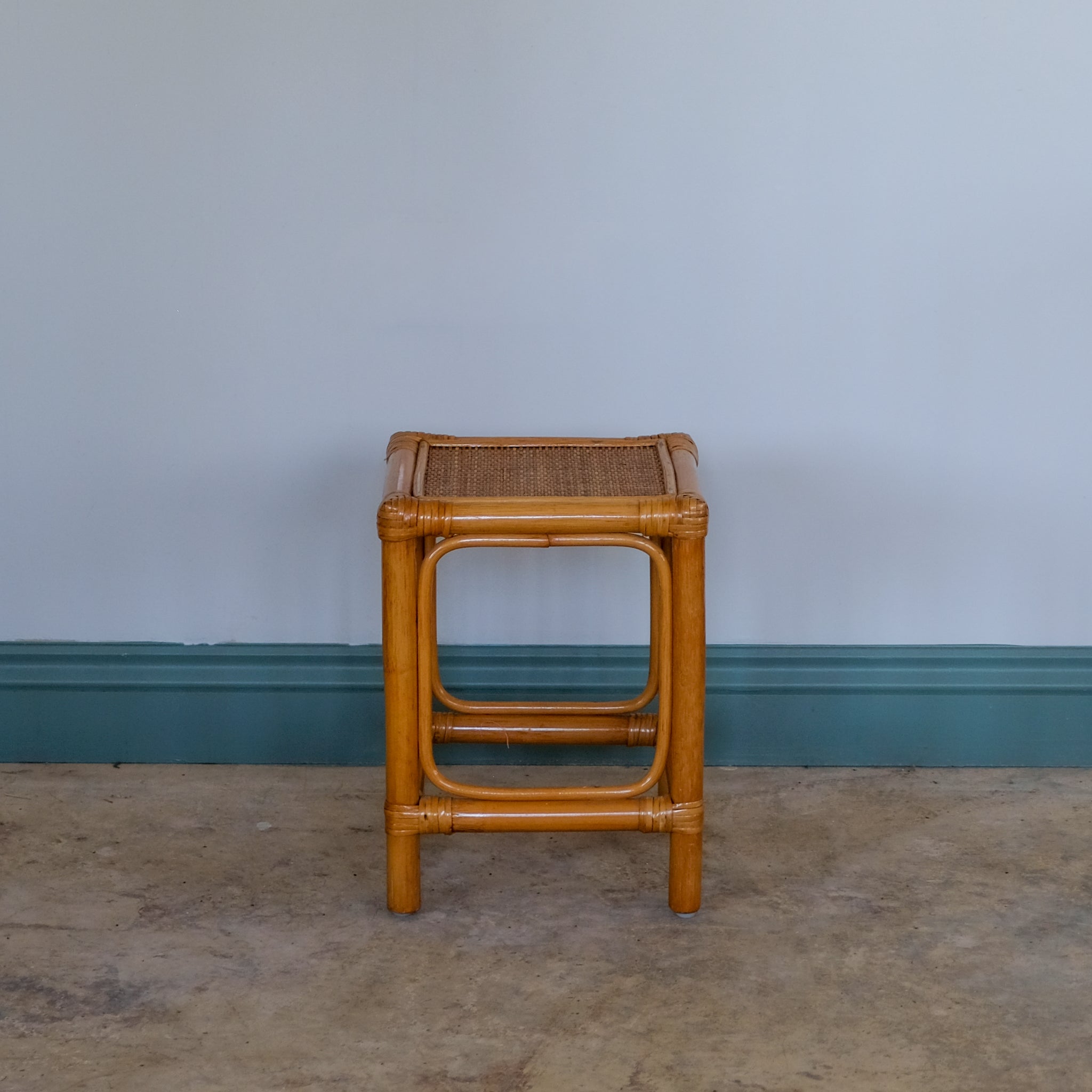 Bamboo and rattan side table