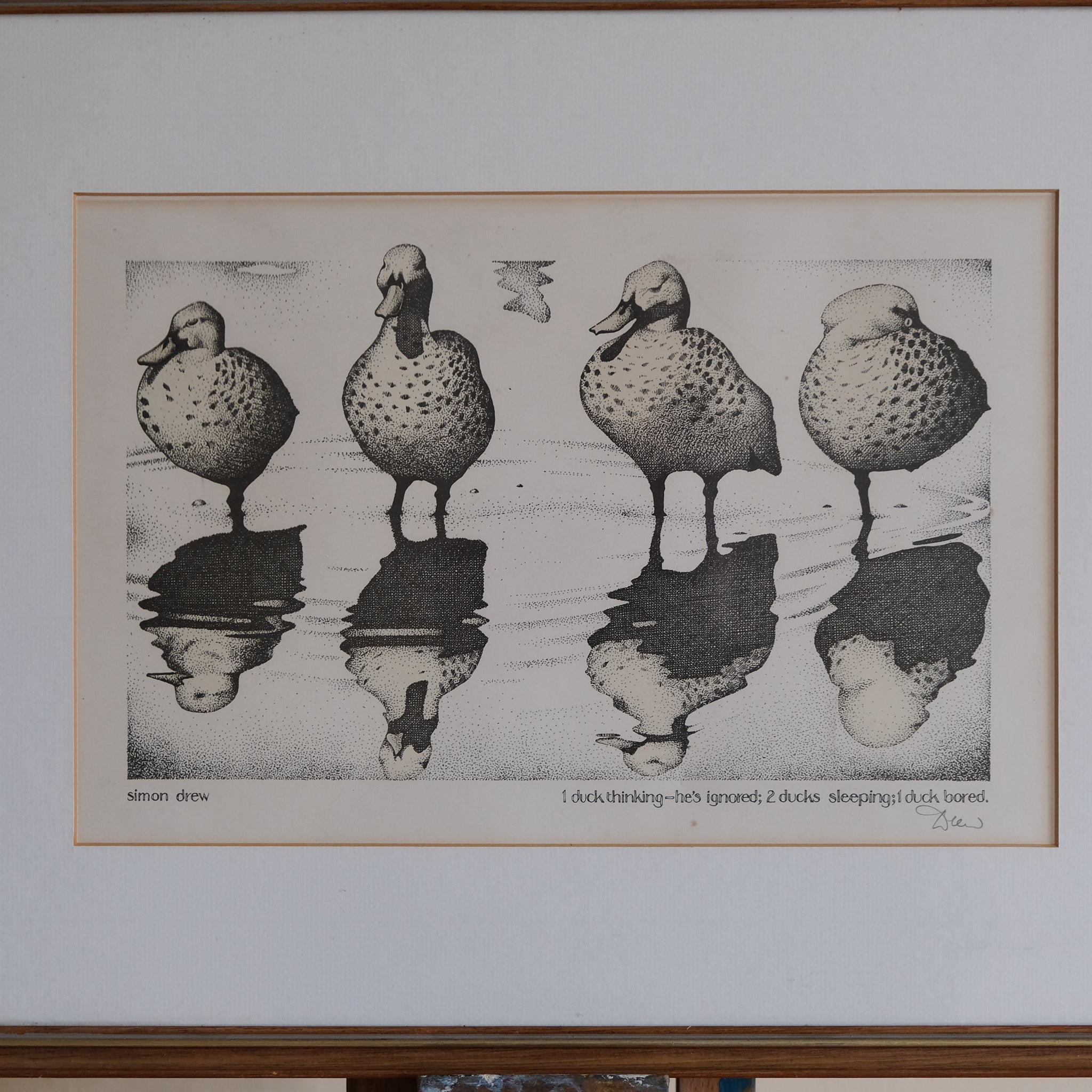 1 DUCK THINKING - HE'S IGNORED; 2 DUCKS SLEEPING; 1 DUCK BORED by SIMON DREW