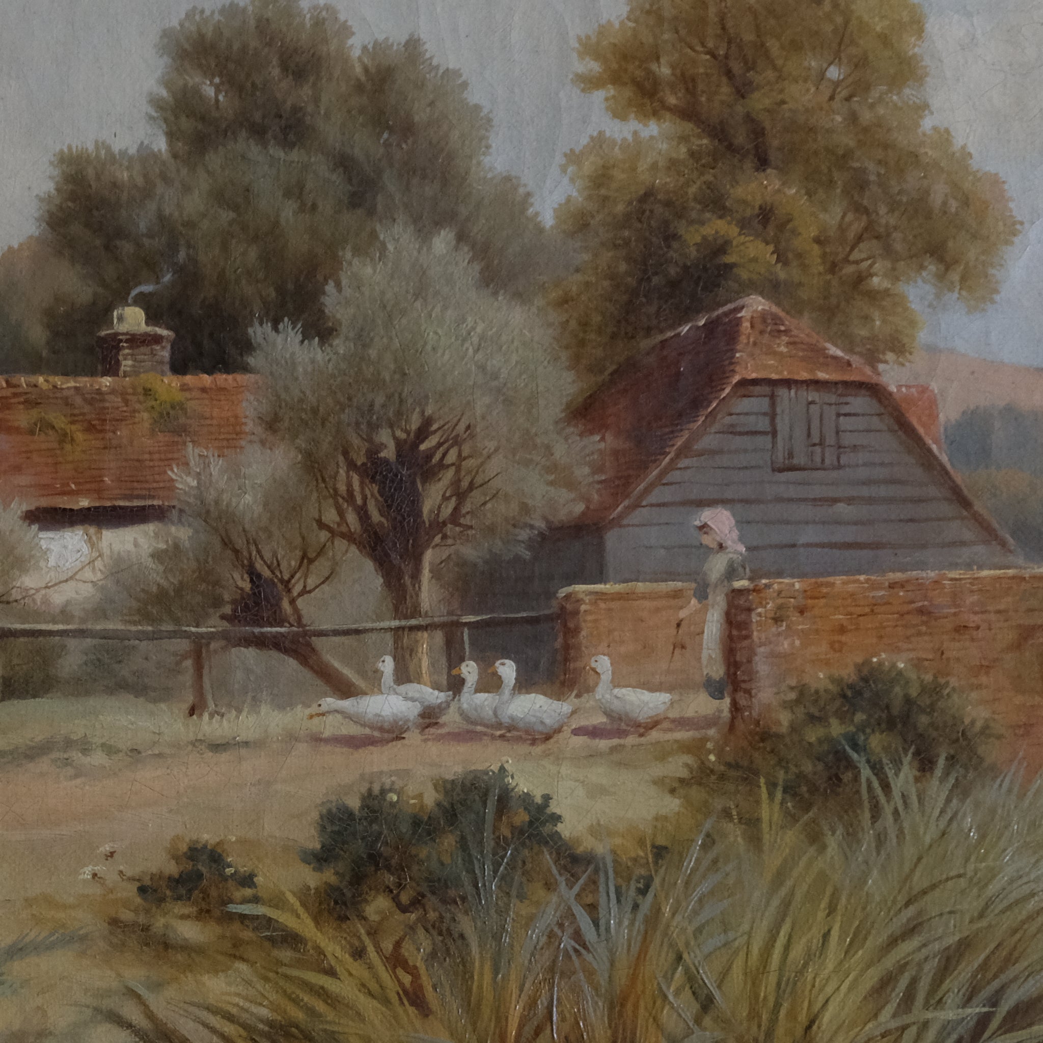 LANDSCAPE WITH A GOOSE GIRL ATTRIBUTED TO C H MAIDANERST
