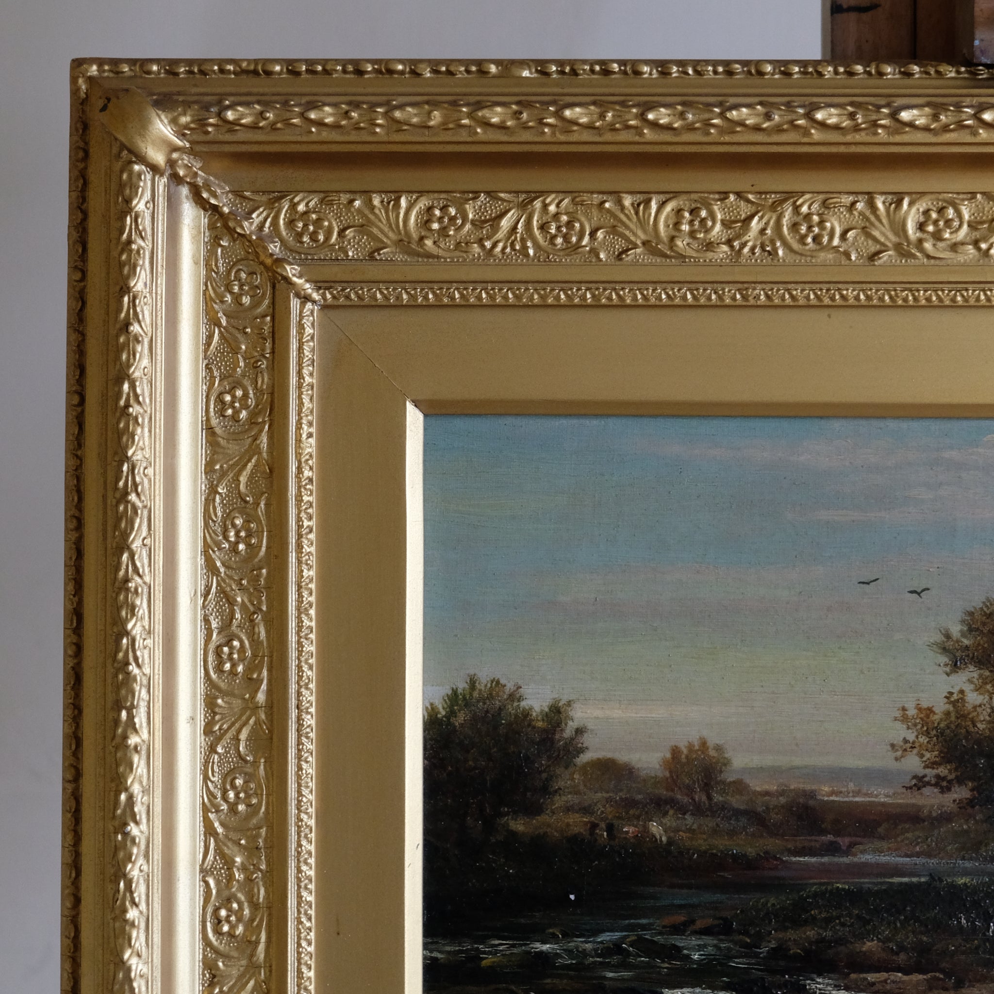 LANDSCAPE WITH A FIGURE BY A THATCHED COTTAGE BY JOHN WESTALL