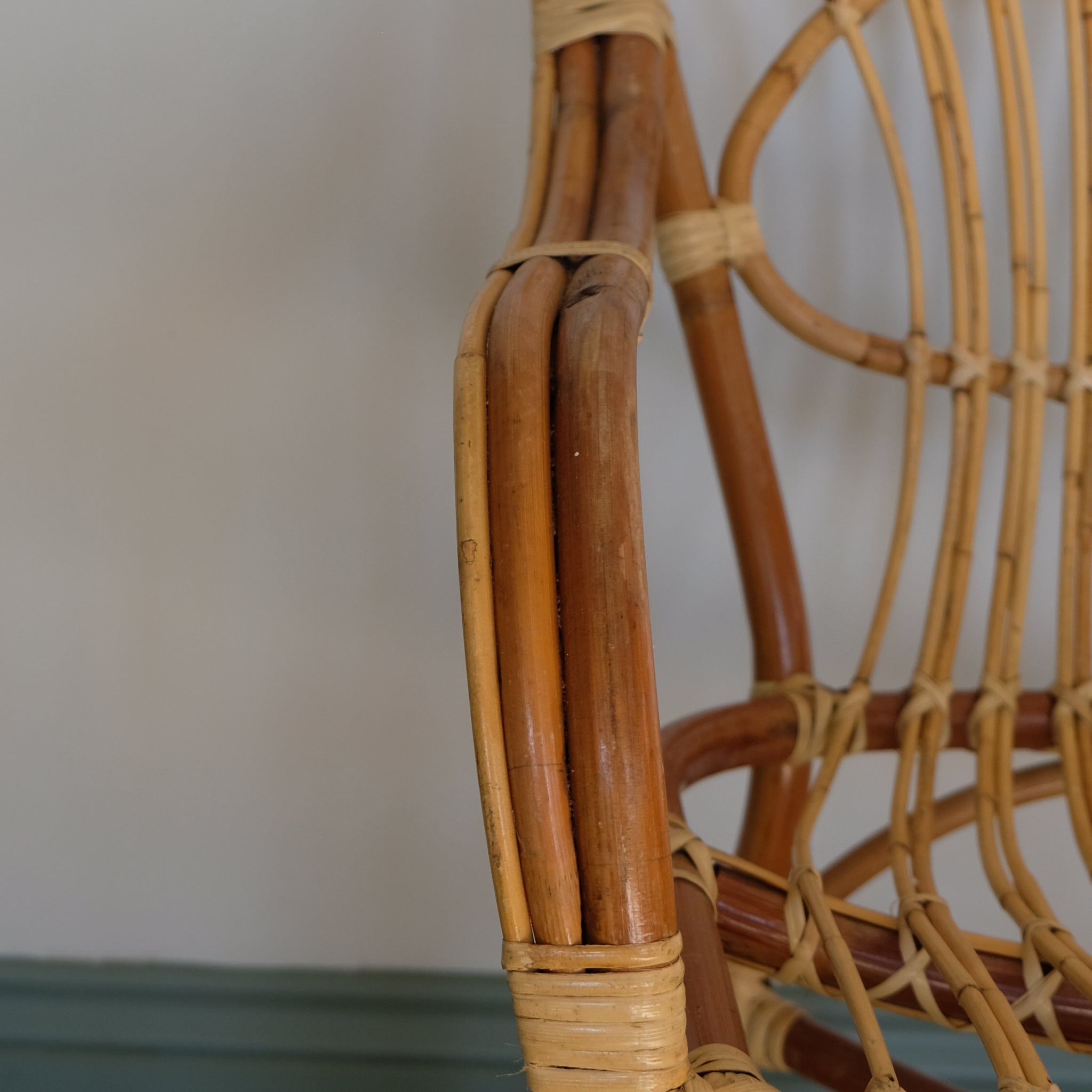 MID CENTURY RATTAN ARMCHAIR