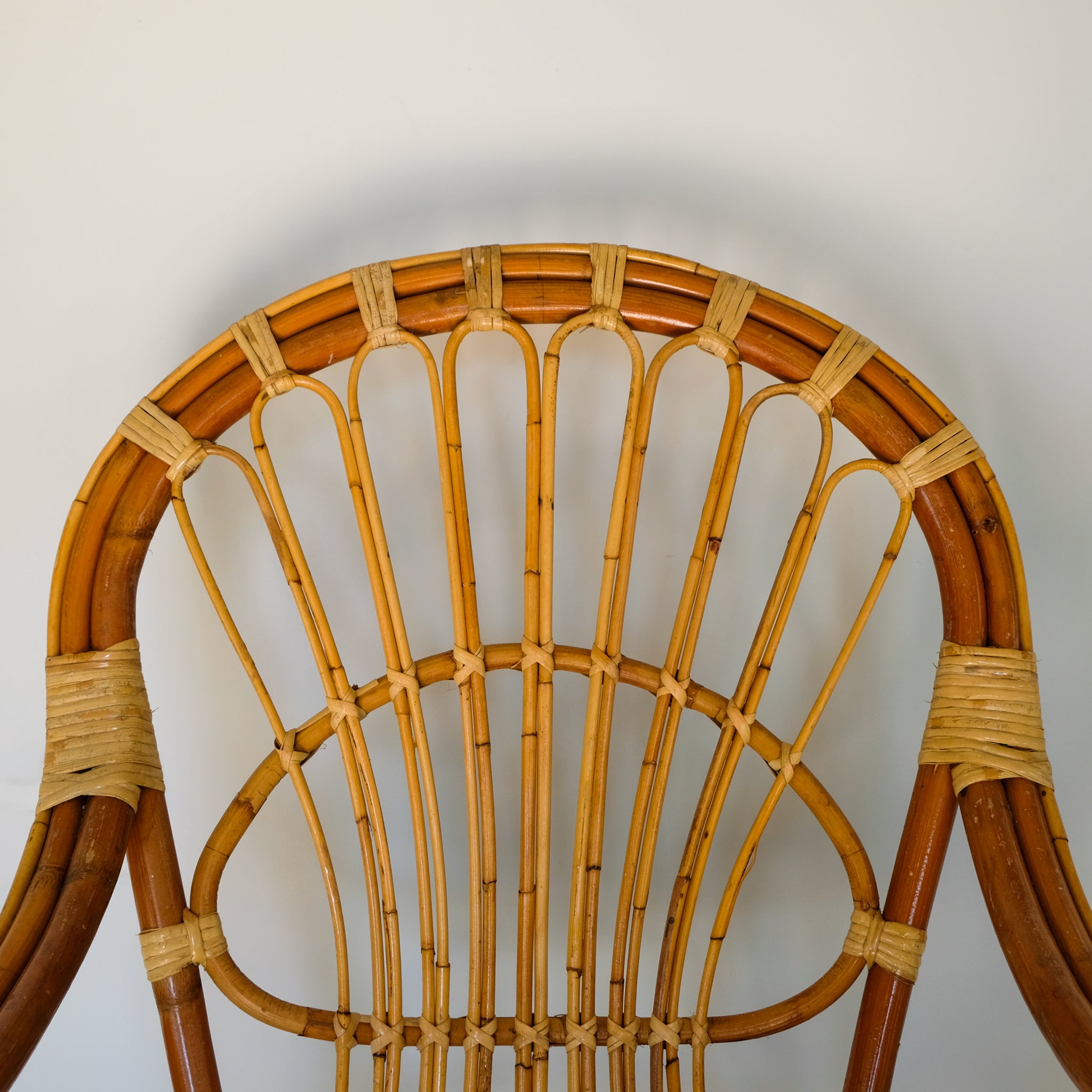 MID CENTURY RATTAN ARMCHAIR