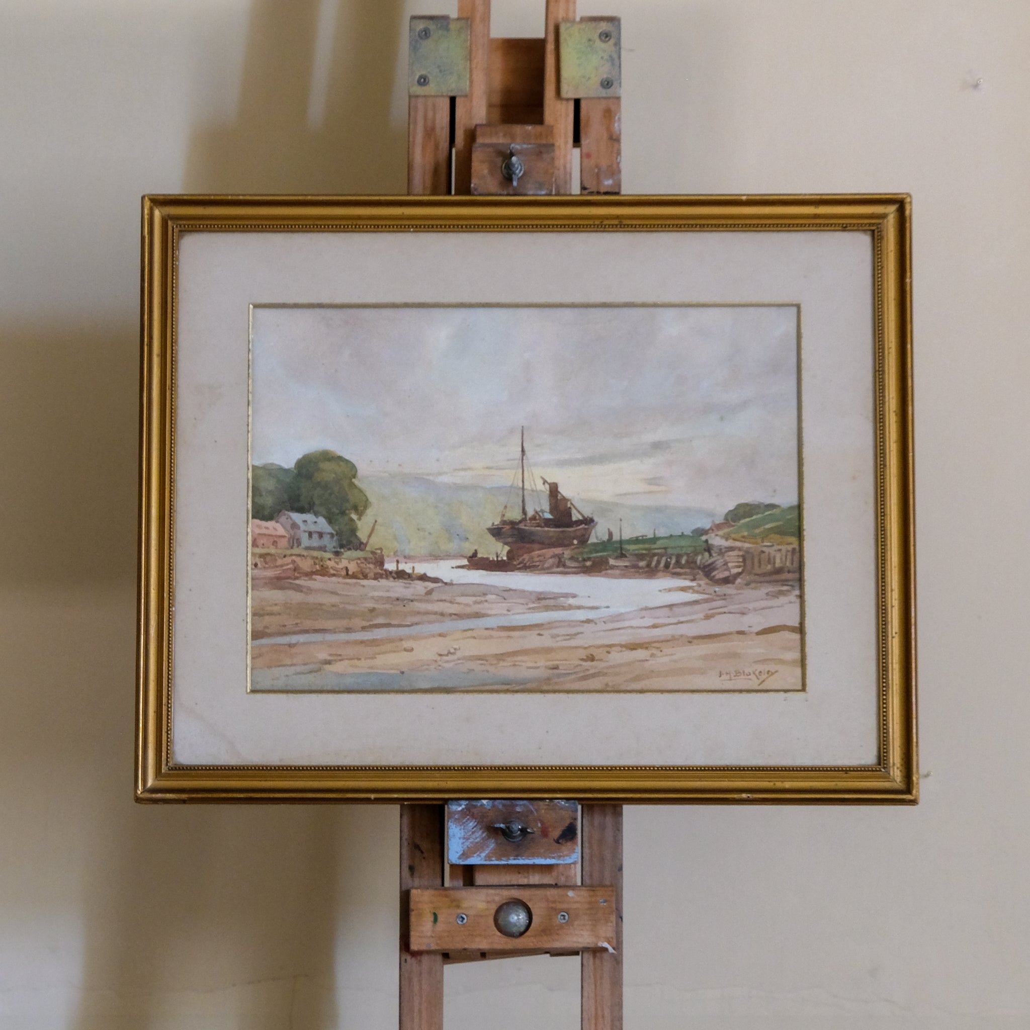 ESTUARY AT LOW TIDE BY JOHN HAROLD BLAKELEY