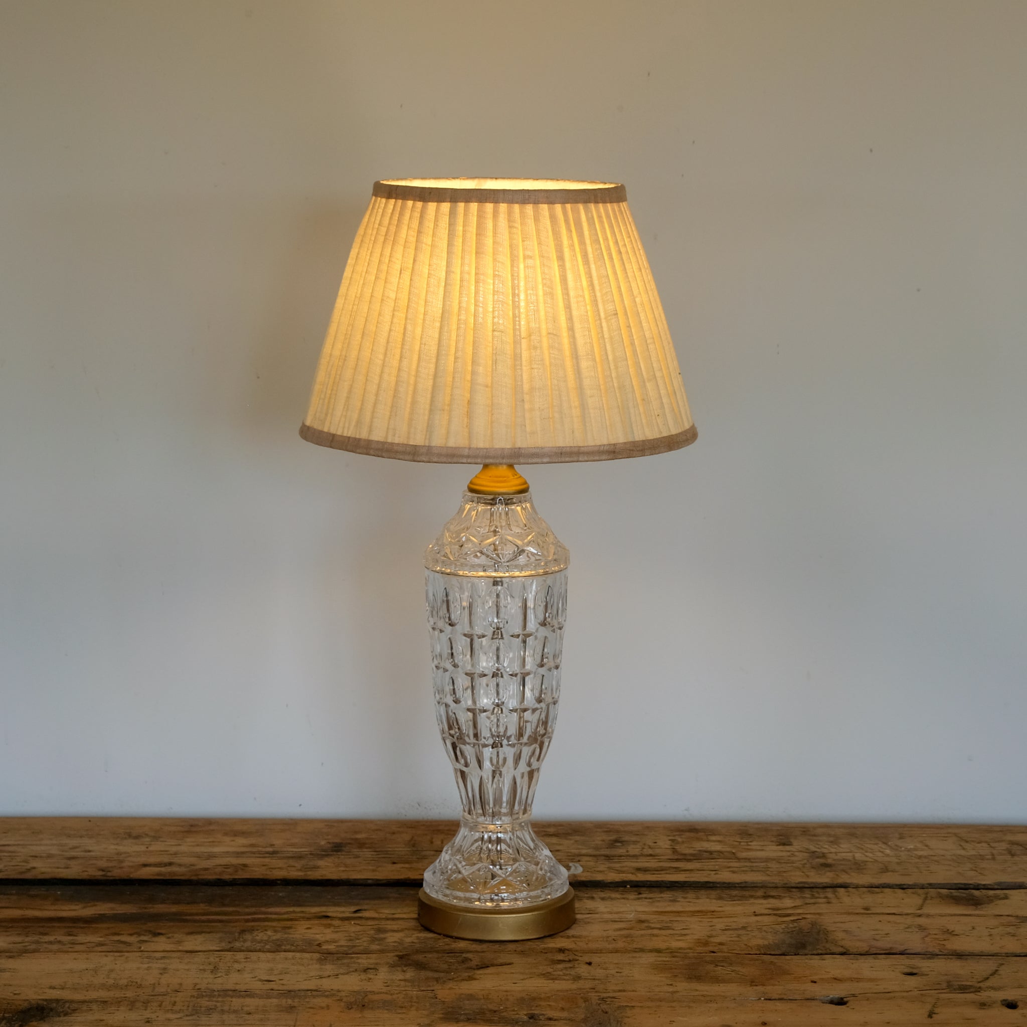 Tall Italian Cut Glass Table Lamp