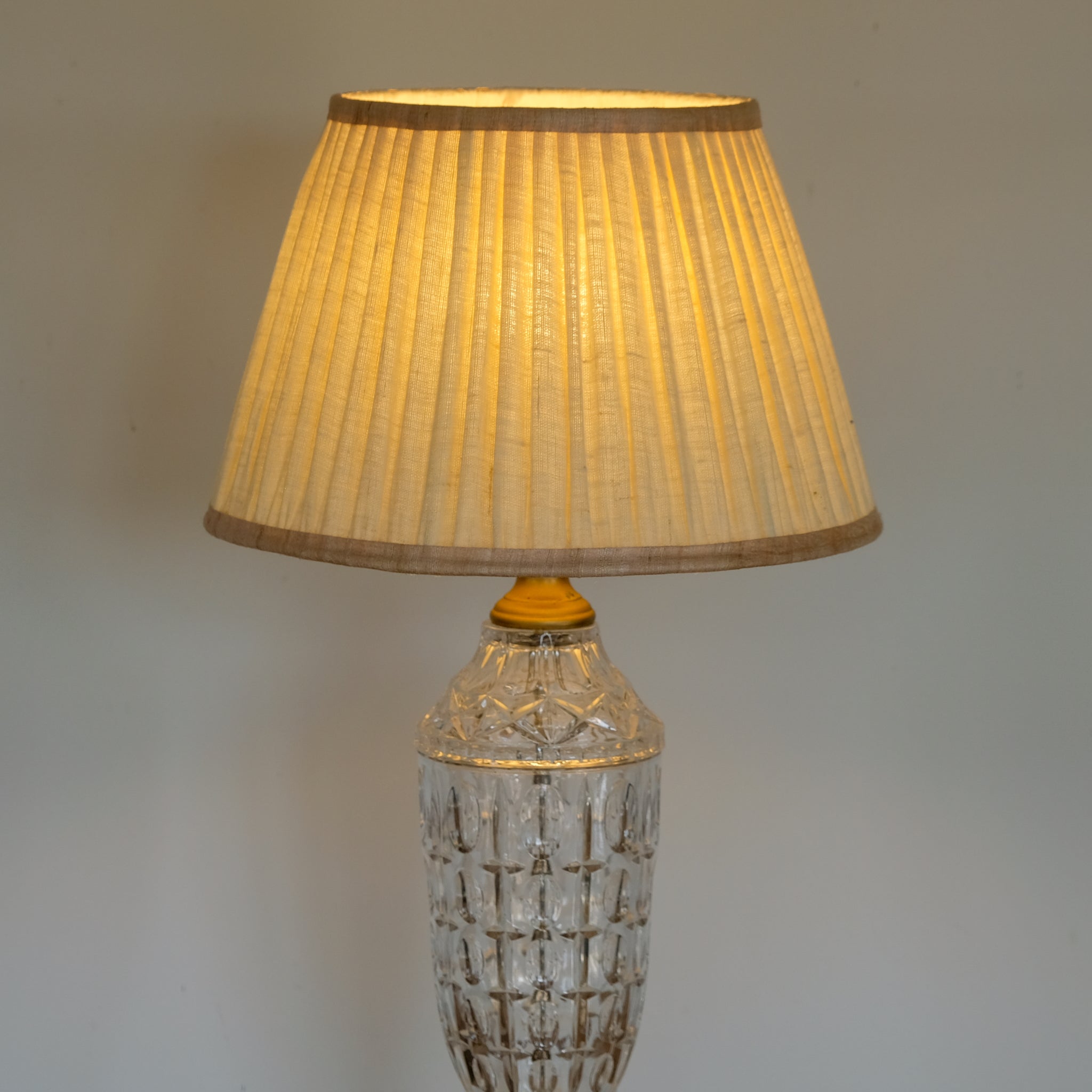 Tall Italian Cut Glass Table Lamp
