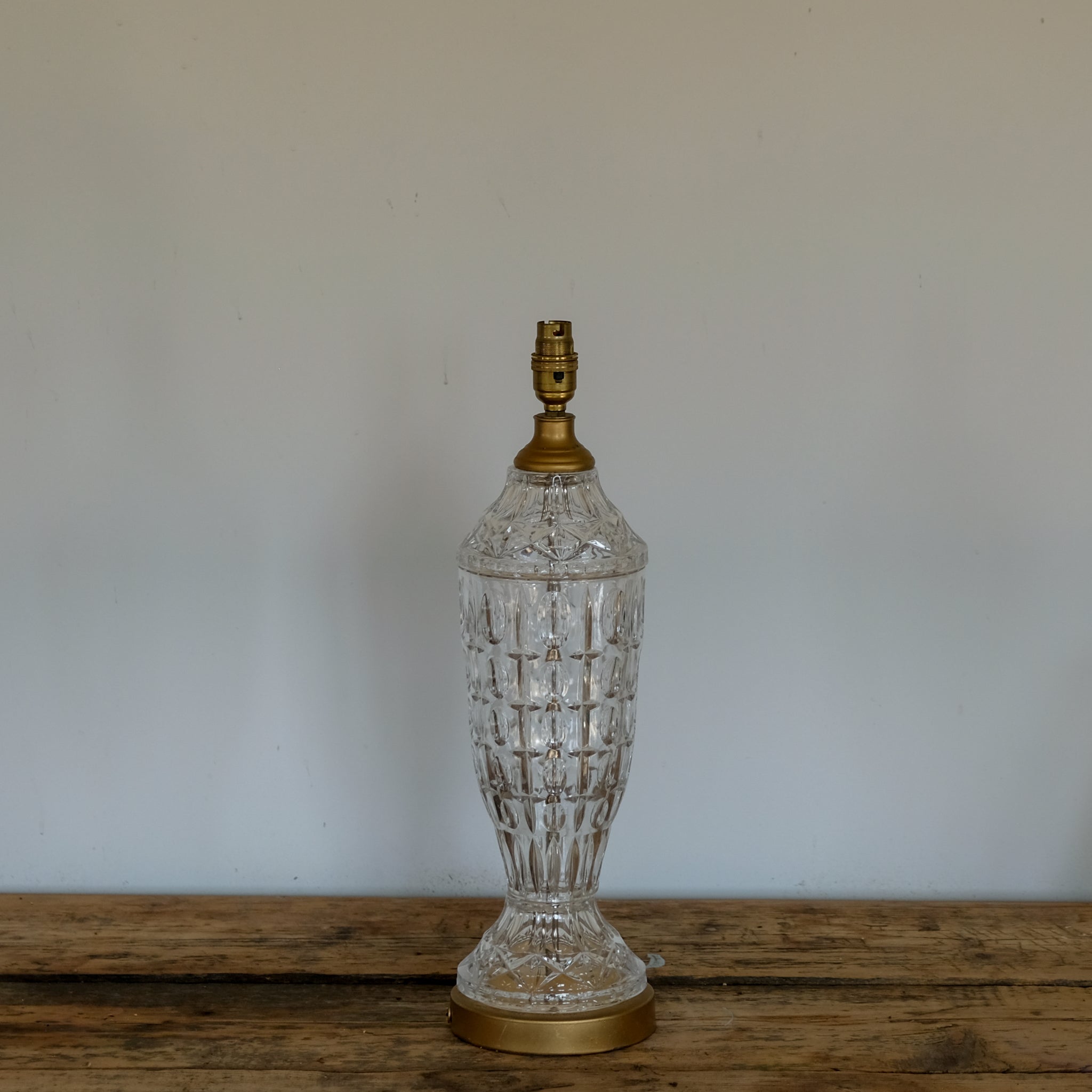 Tall Italian Cut Glass Table Lamp