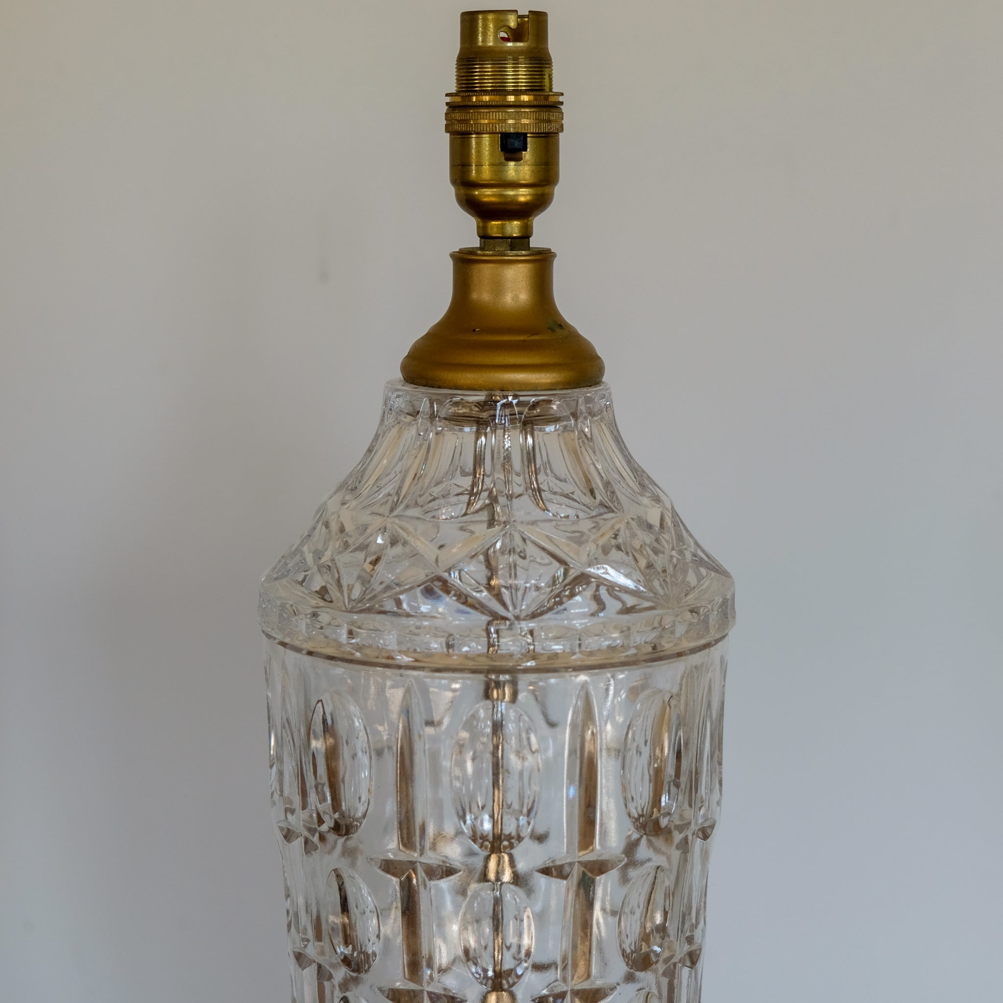Tall Italian Cut Glass Table Lamp