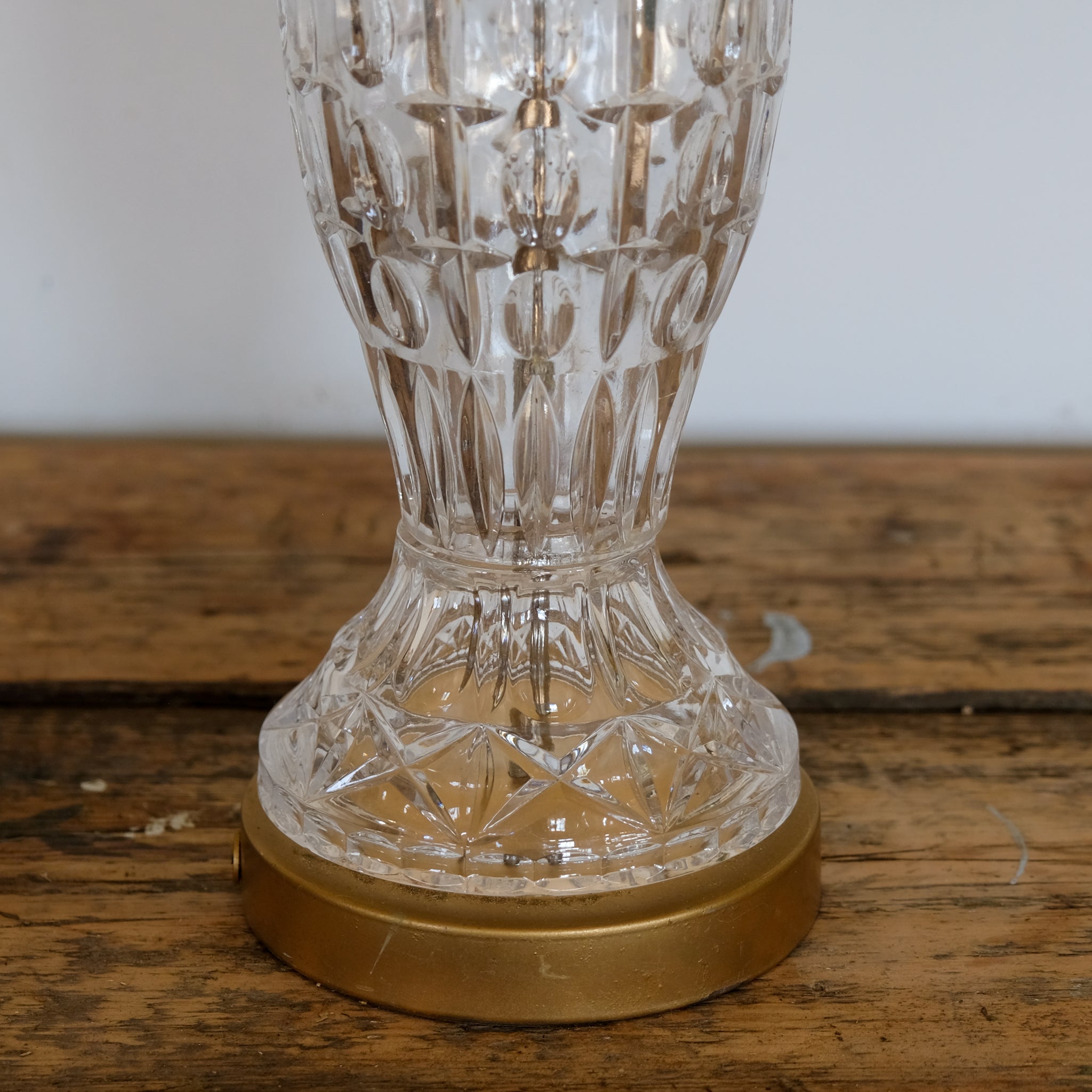 Tall Italian Cut Glass Table Lamp