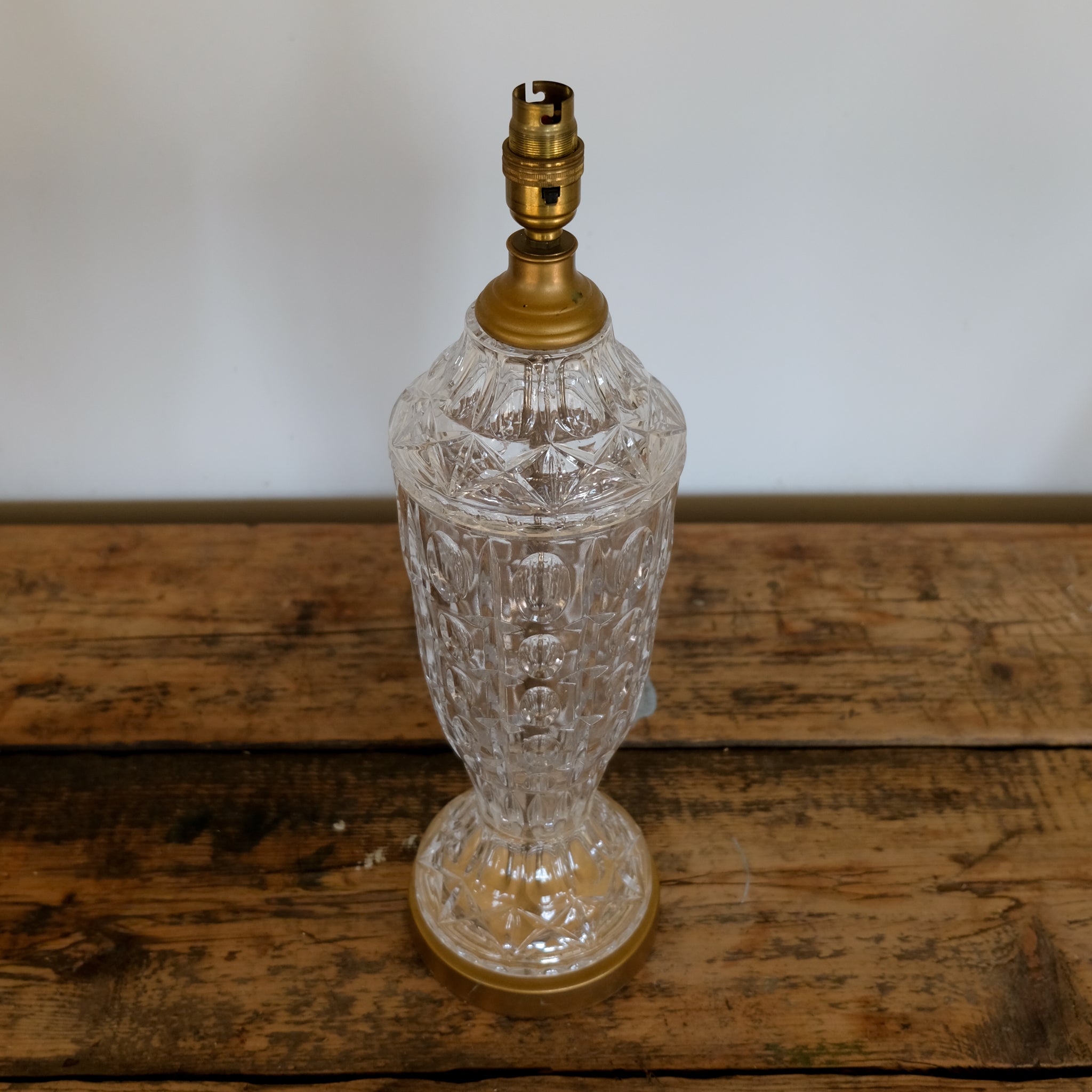 Tall Italian Cut Glass Table Lamp