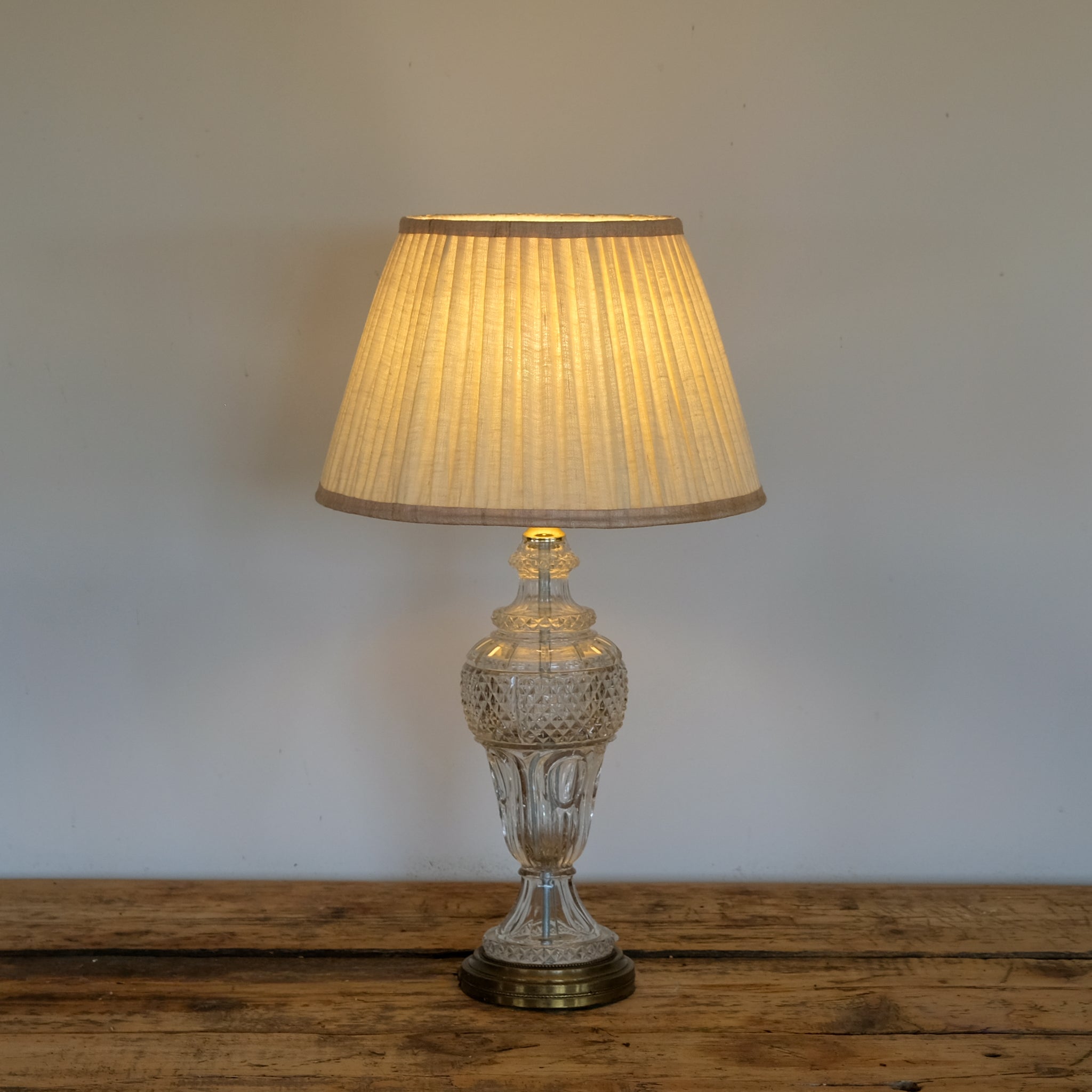 Italian Cut Glass Urn Table Lamp
