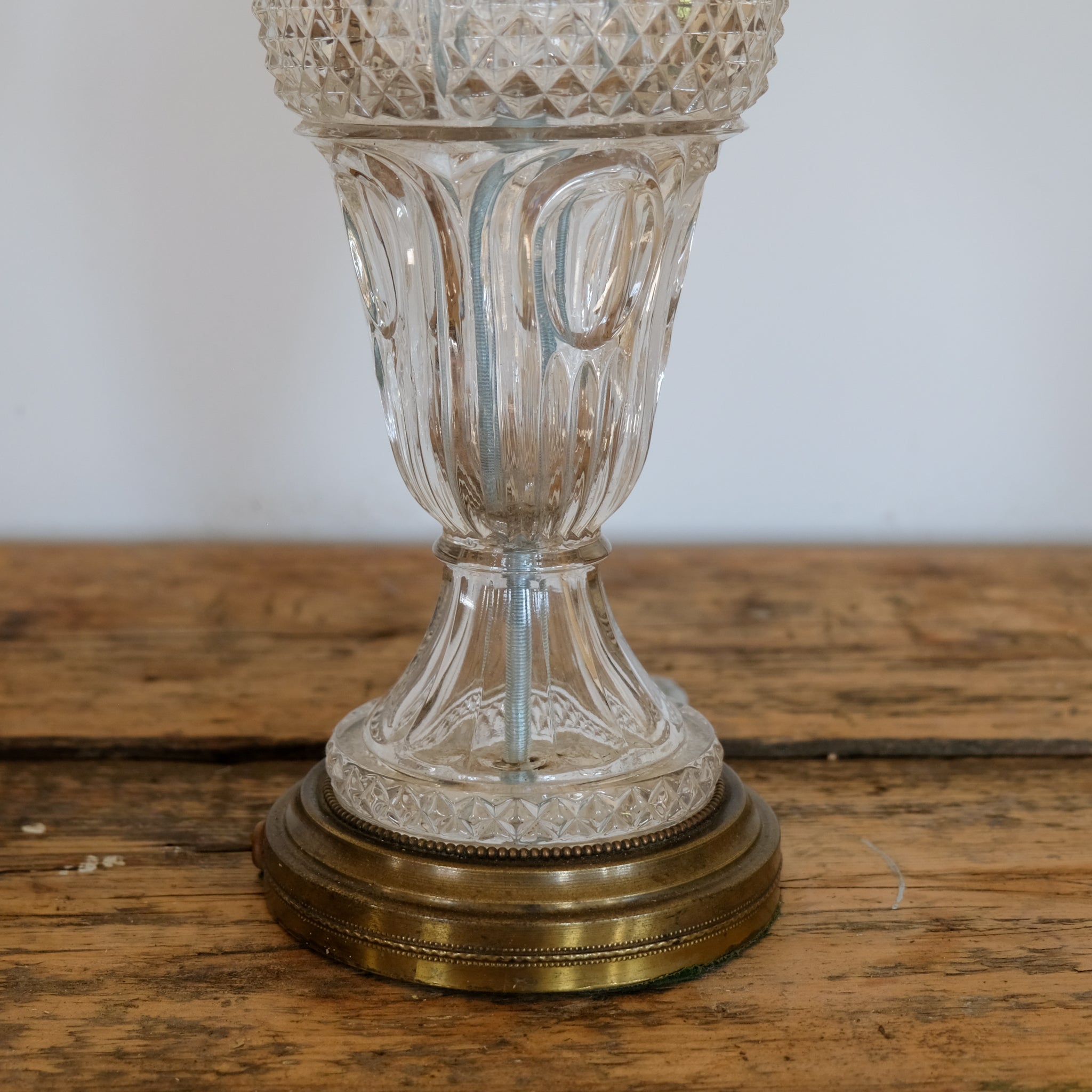 Italian Cut Glass Urn Table Lamp