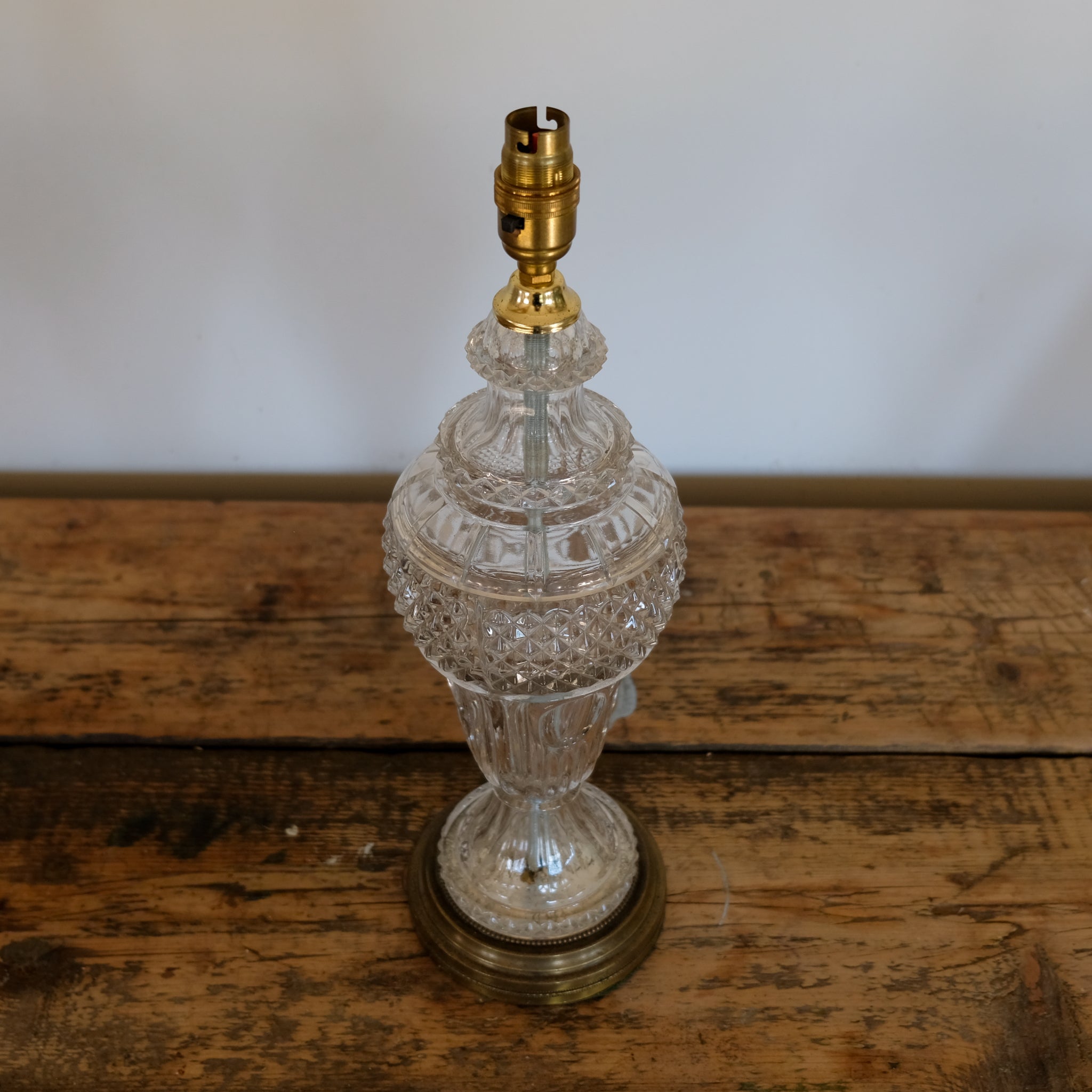 Italian Cut Glass Urn Table Lamp