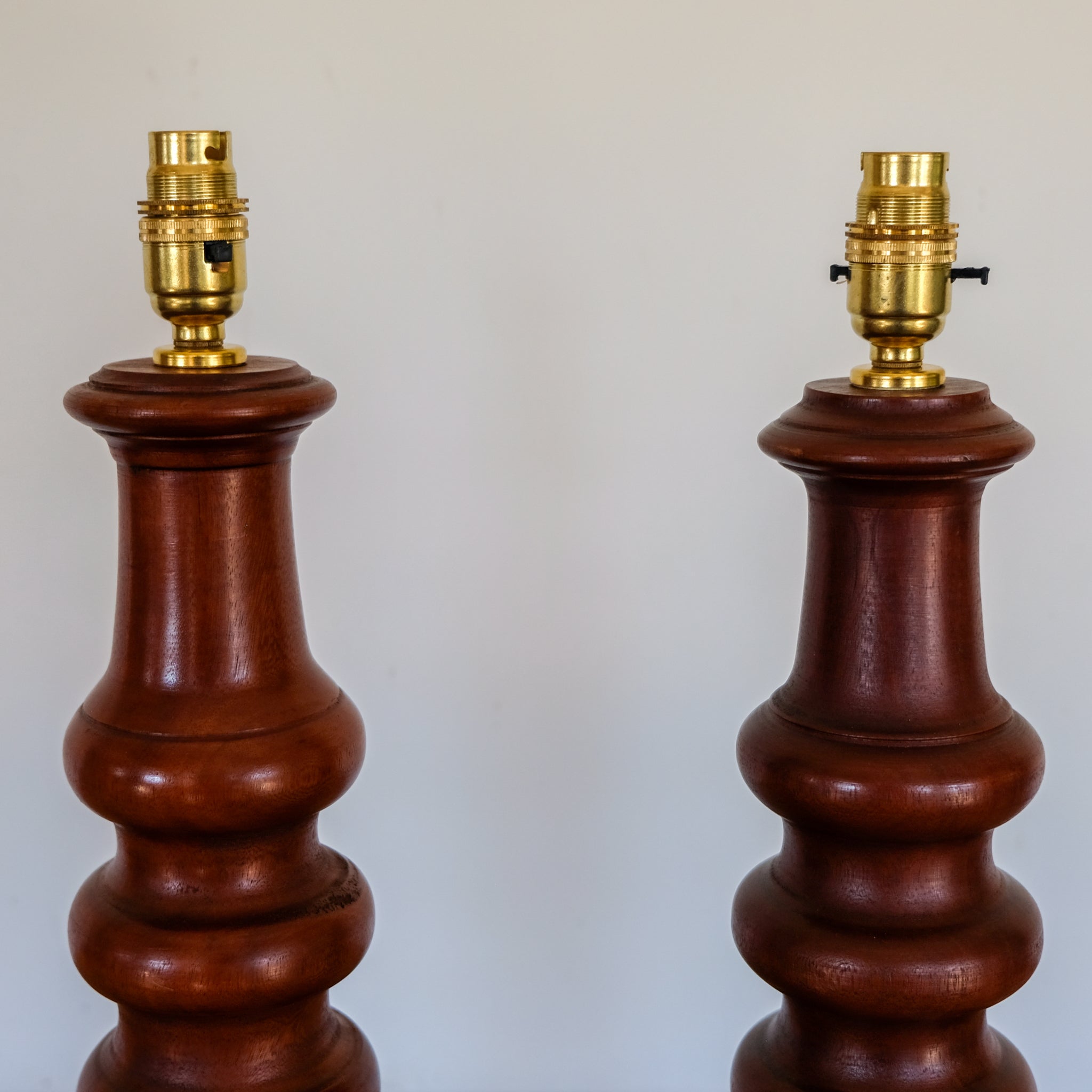 Pair of Turned Mahogany Table Lamps