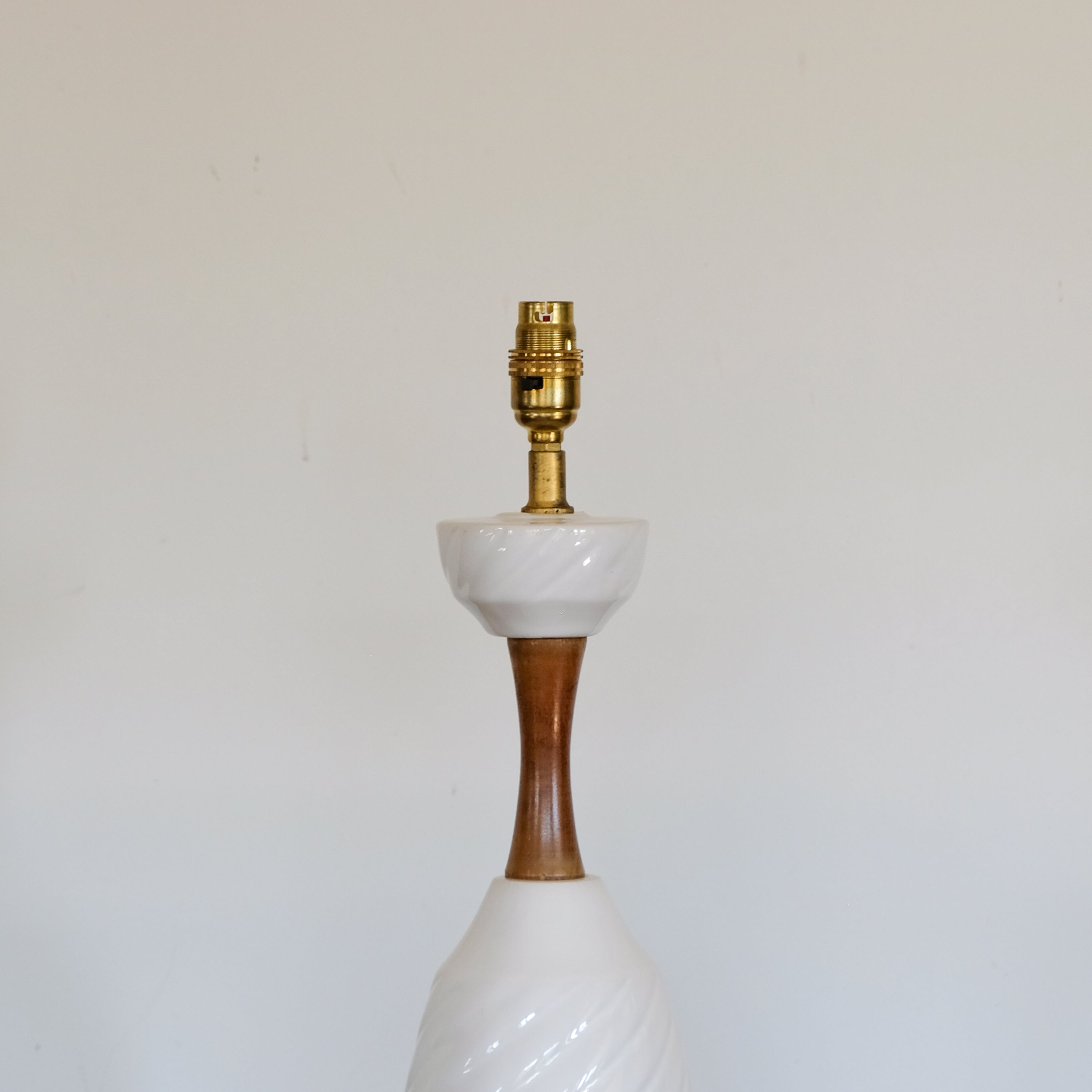 Mid Century White Ceramic Table Lamp