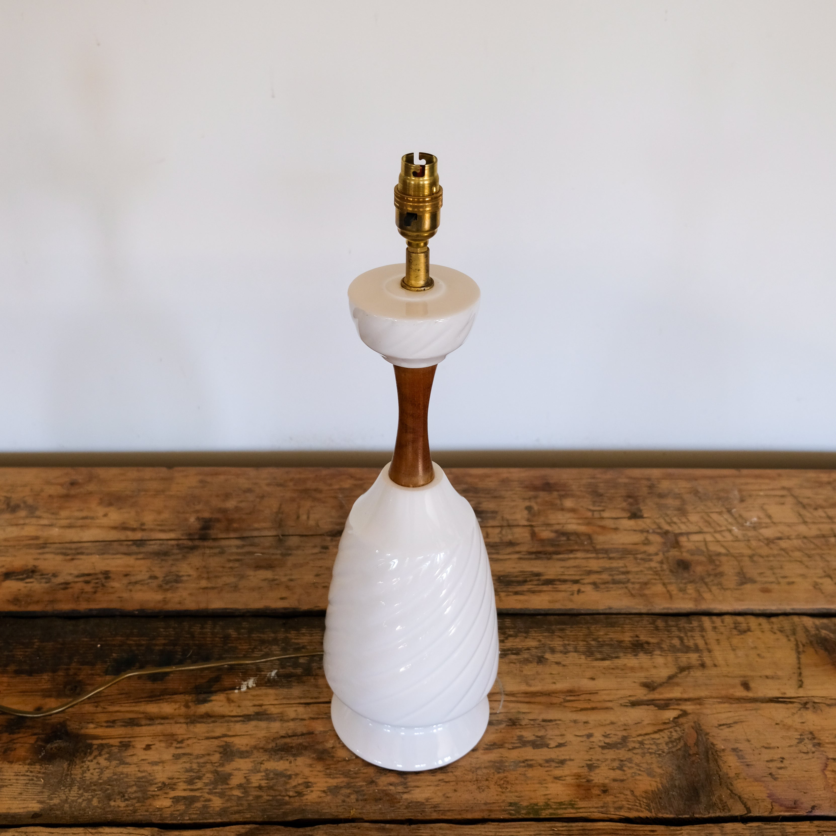 Mid Century White Ceramic Table Lamp