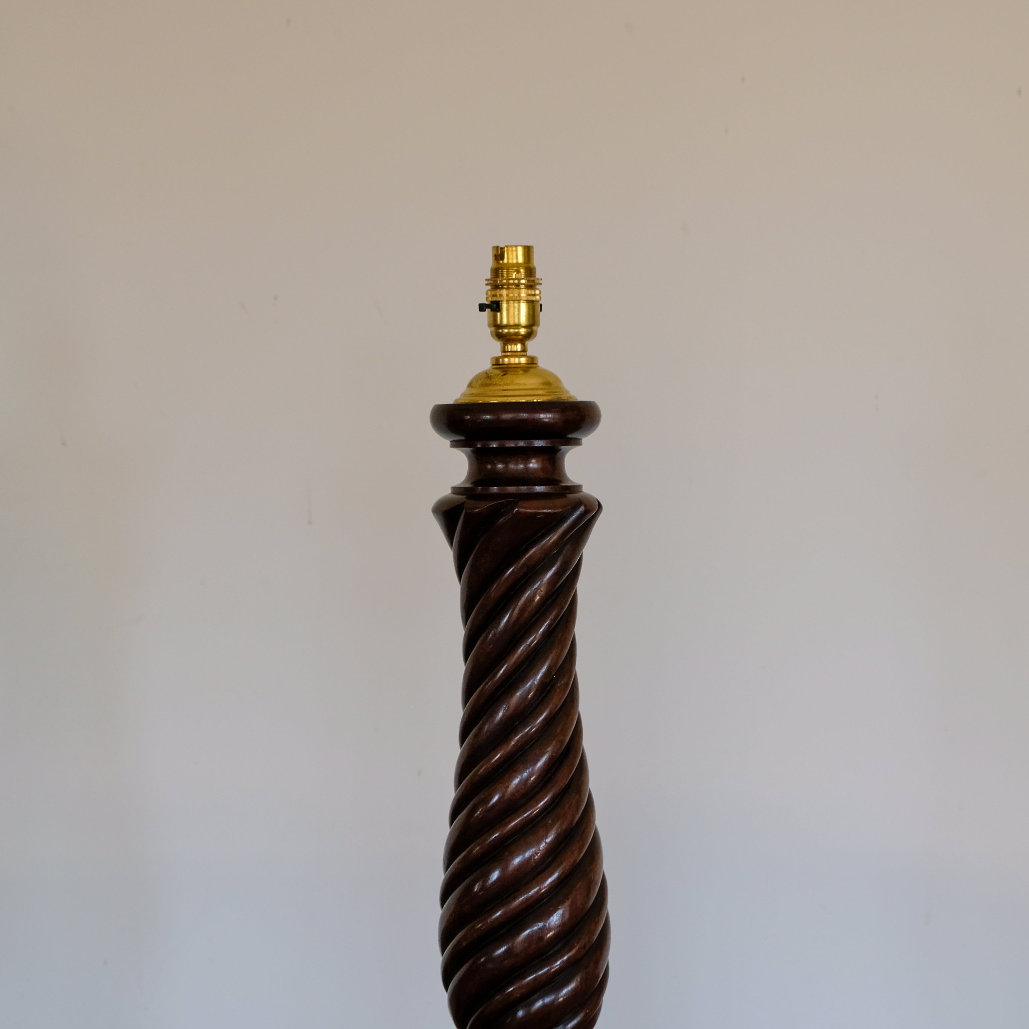 Large Barley Twist Hardwood Table Lamp