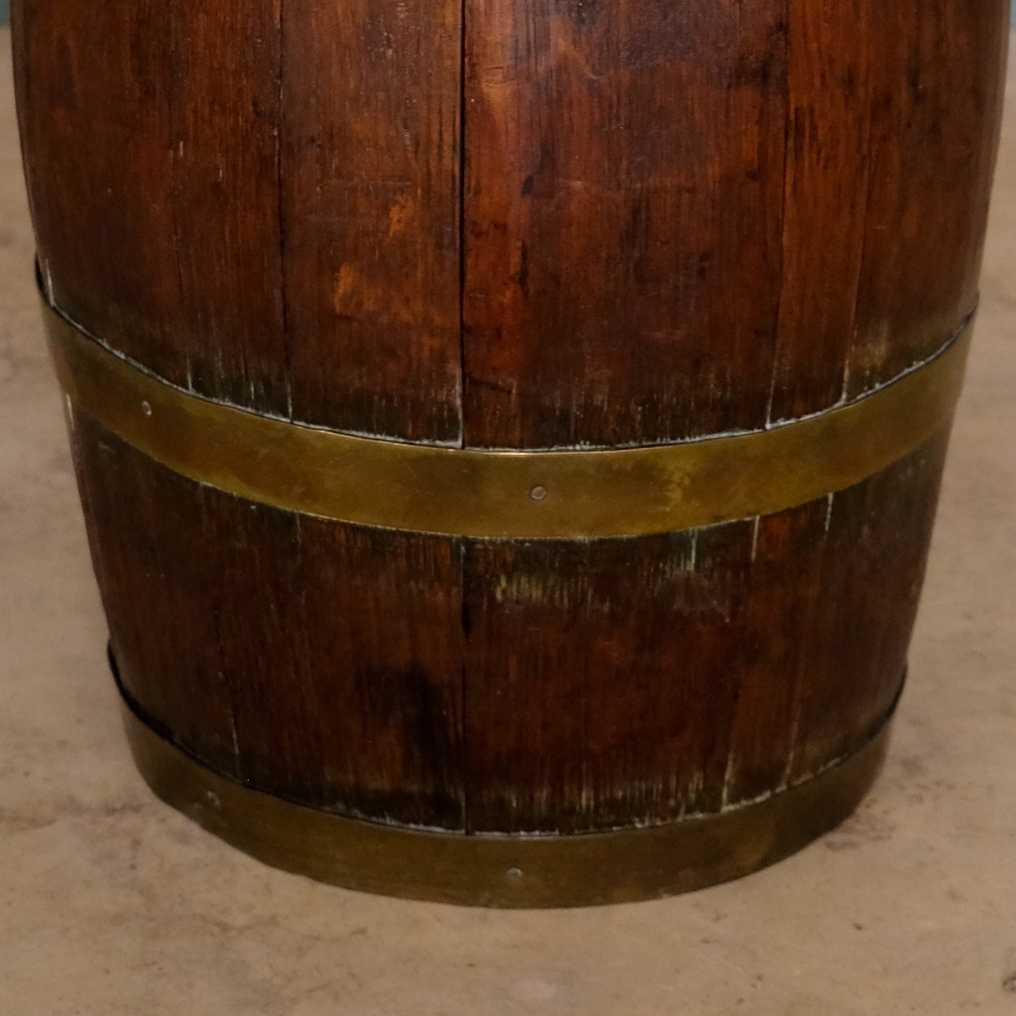 Victorian Oak and Brass Barrel Umbrella Stand