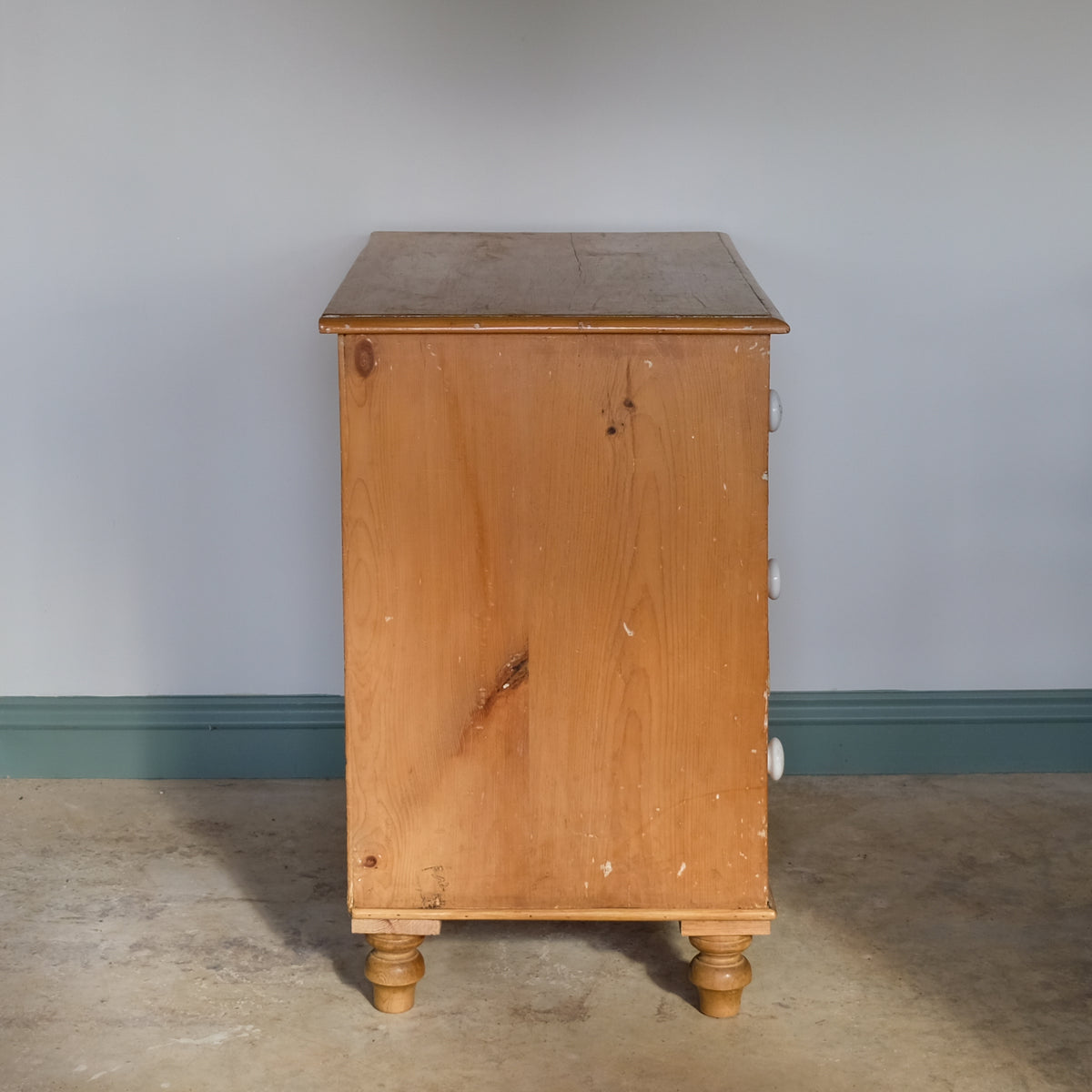 Victorian Pine Chest of Drawers with Ceramic Handles