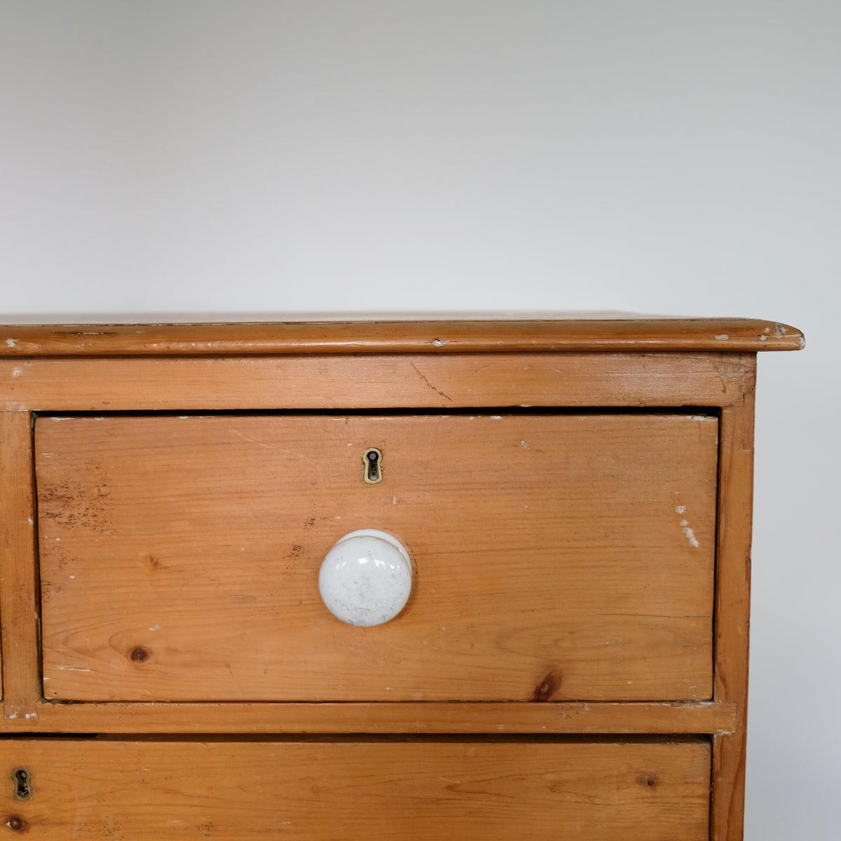 Victorian Pine Chest of Drawers with Ceramic Handles