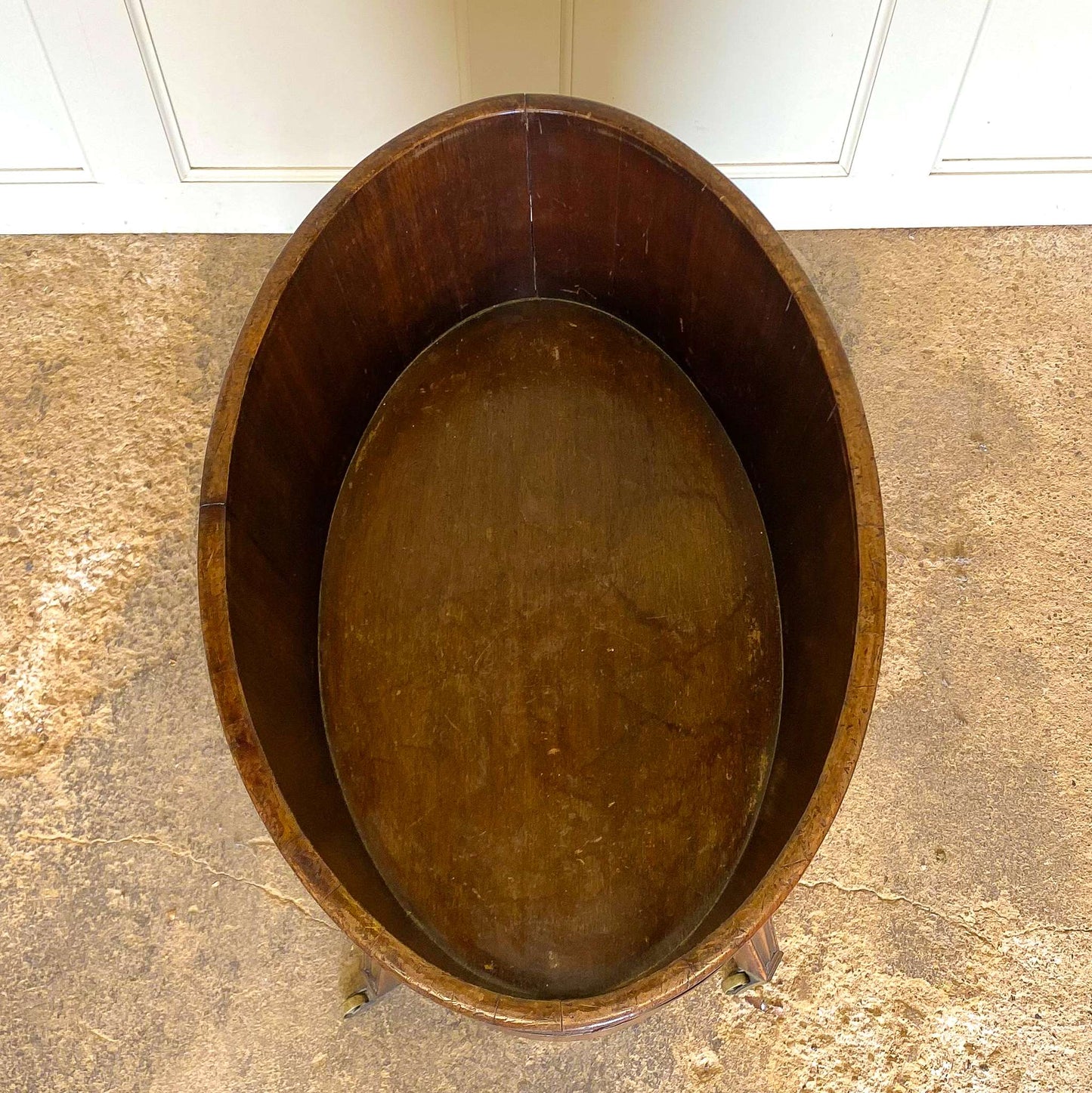 Inside Vintage Victorian Mahogany Wine Cooler by Summerfield & Scott