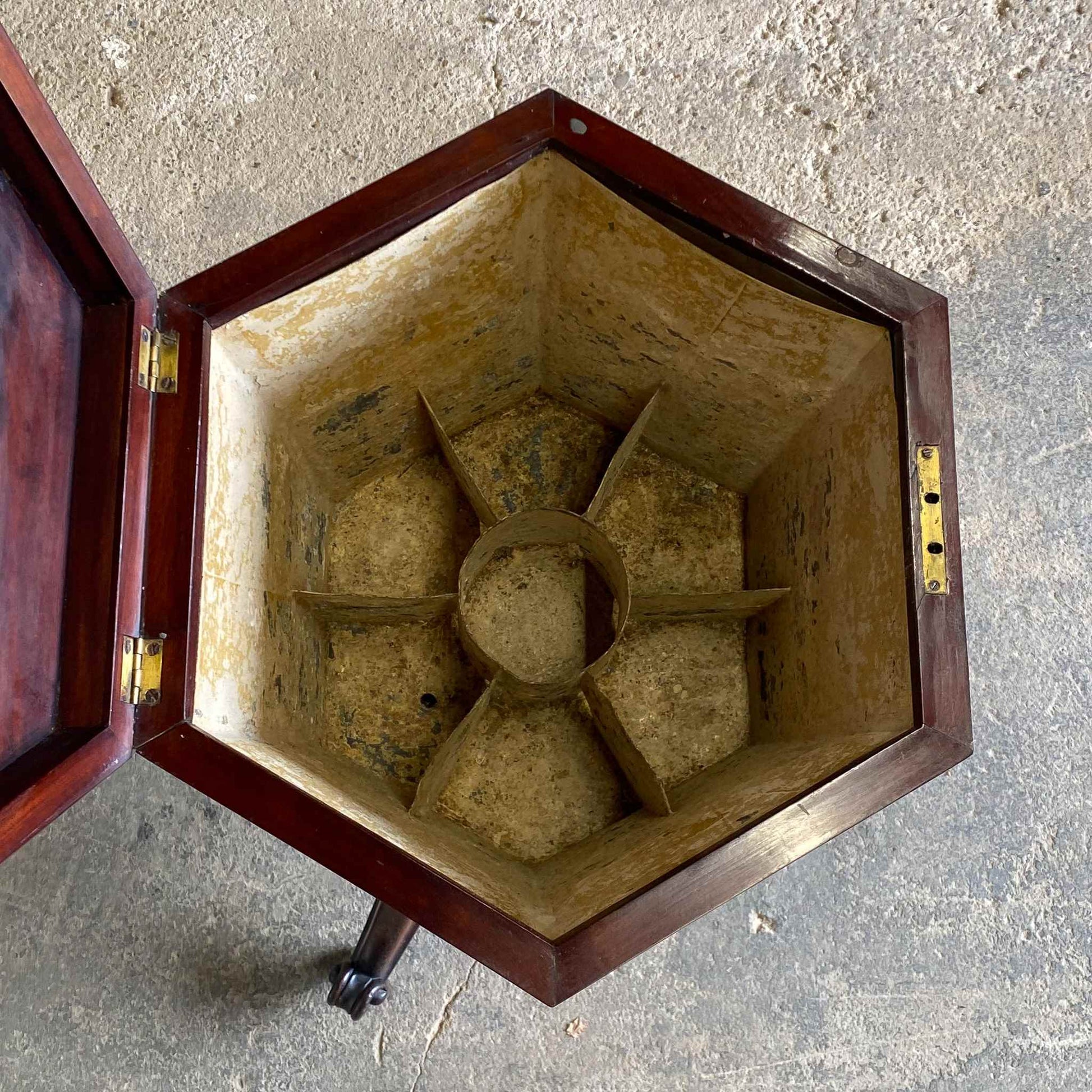 Inside a beautiful Vintage 19th Century Mahogany Wine Cooler by Summerfield & Scott