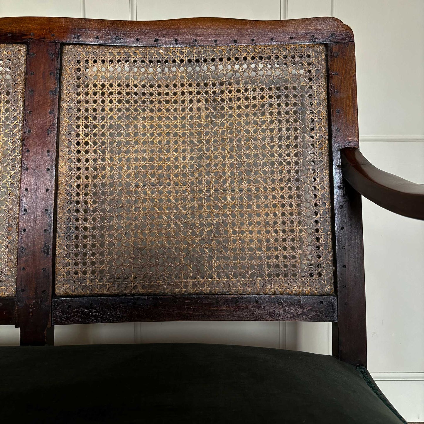 19th century cane backed settee