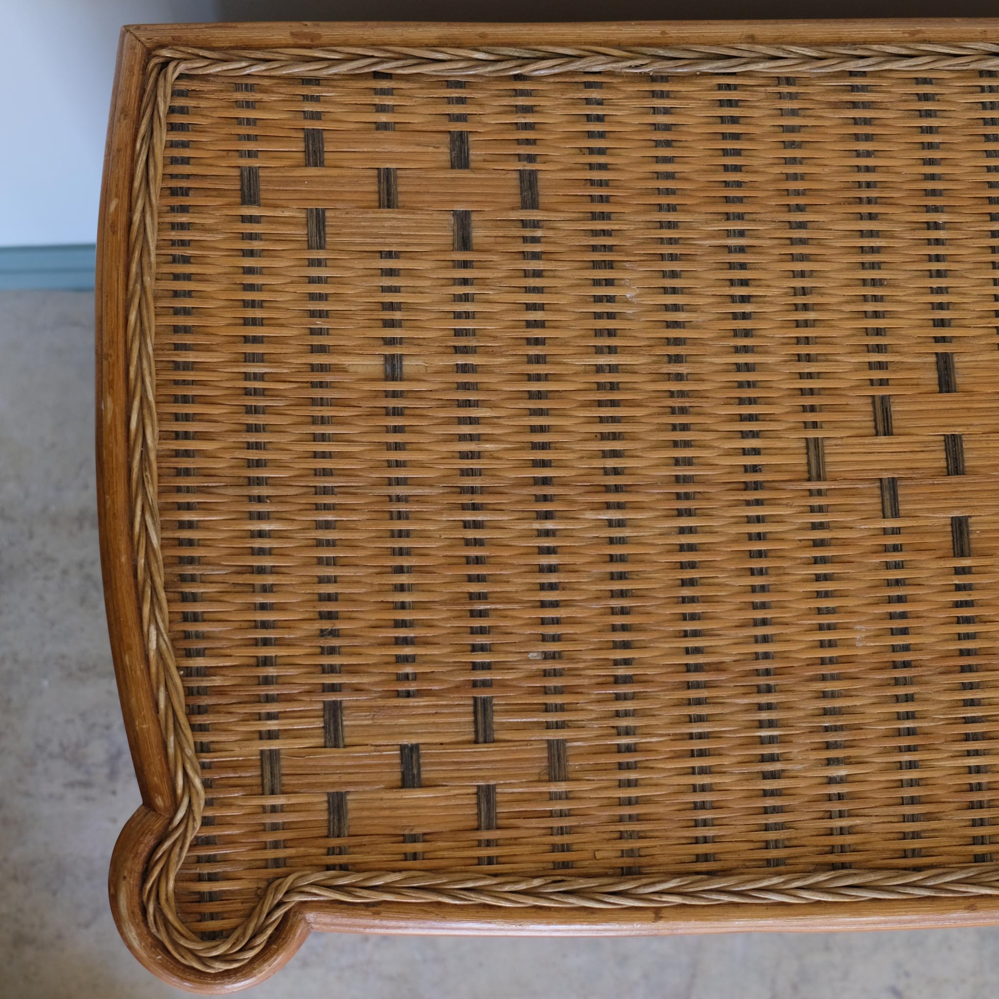 VINTAGE 1970S BAMBOO & RATTAN CHEST OF DRAWERS