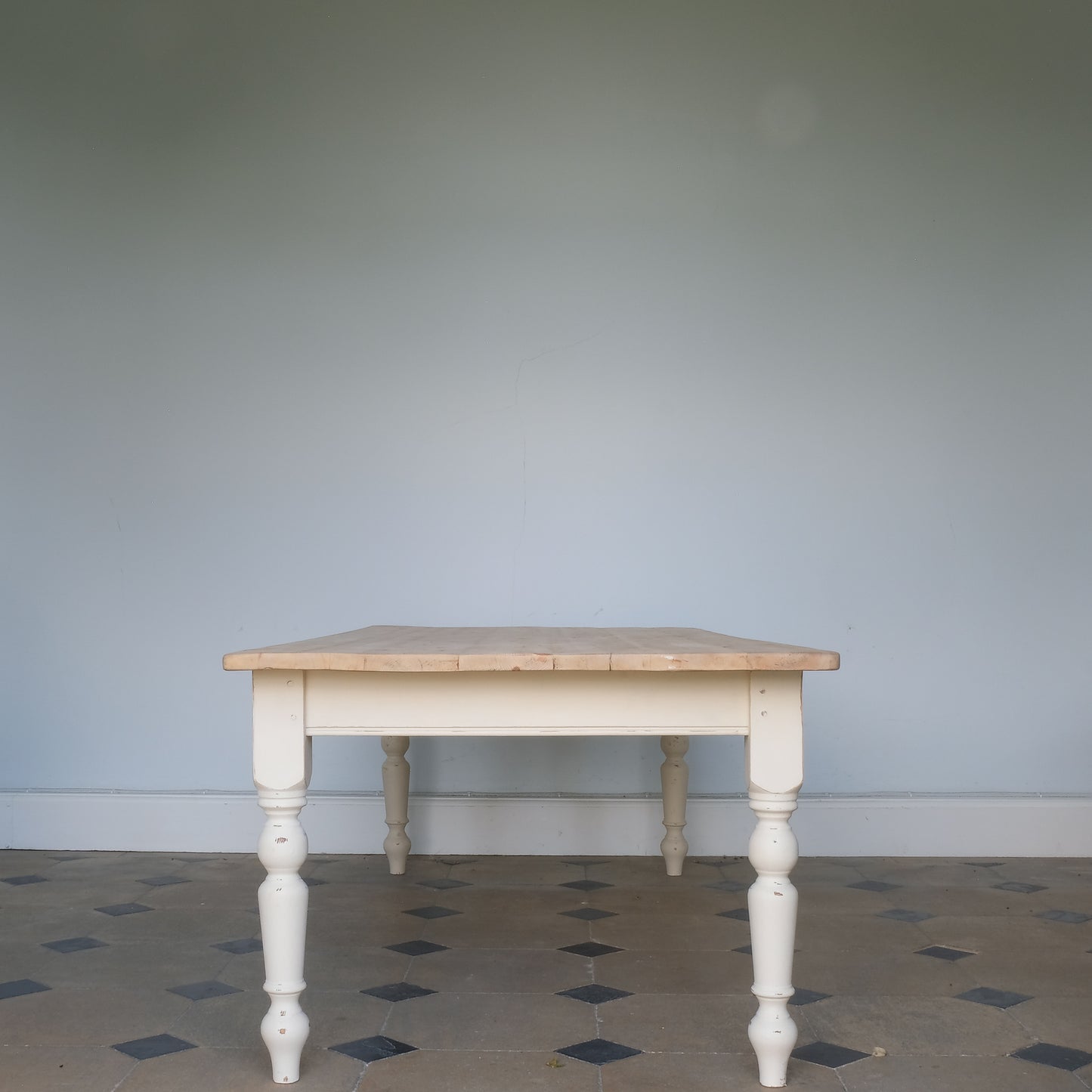 Large painted farmhouse kitchen table