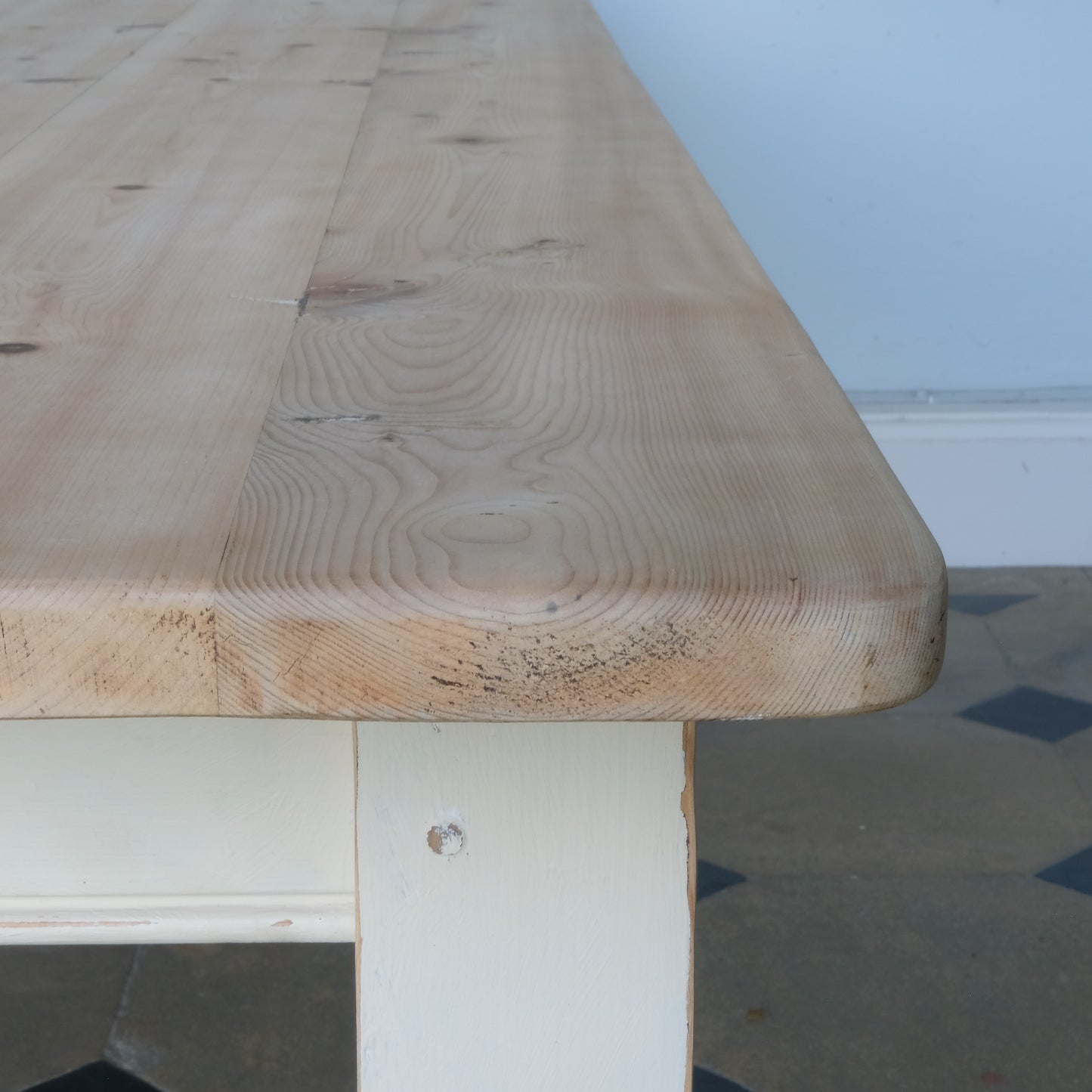 Large painted farmhouse kitchen table