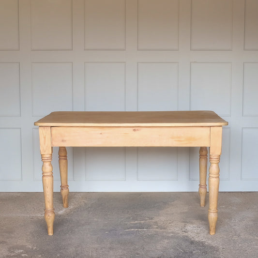 Vintage Victorian pine farm house kitchen table, on turned legs by Summerfield & Scott