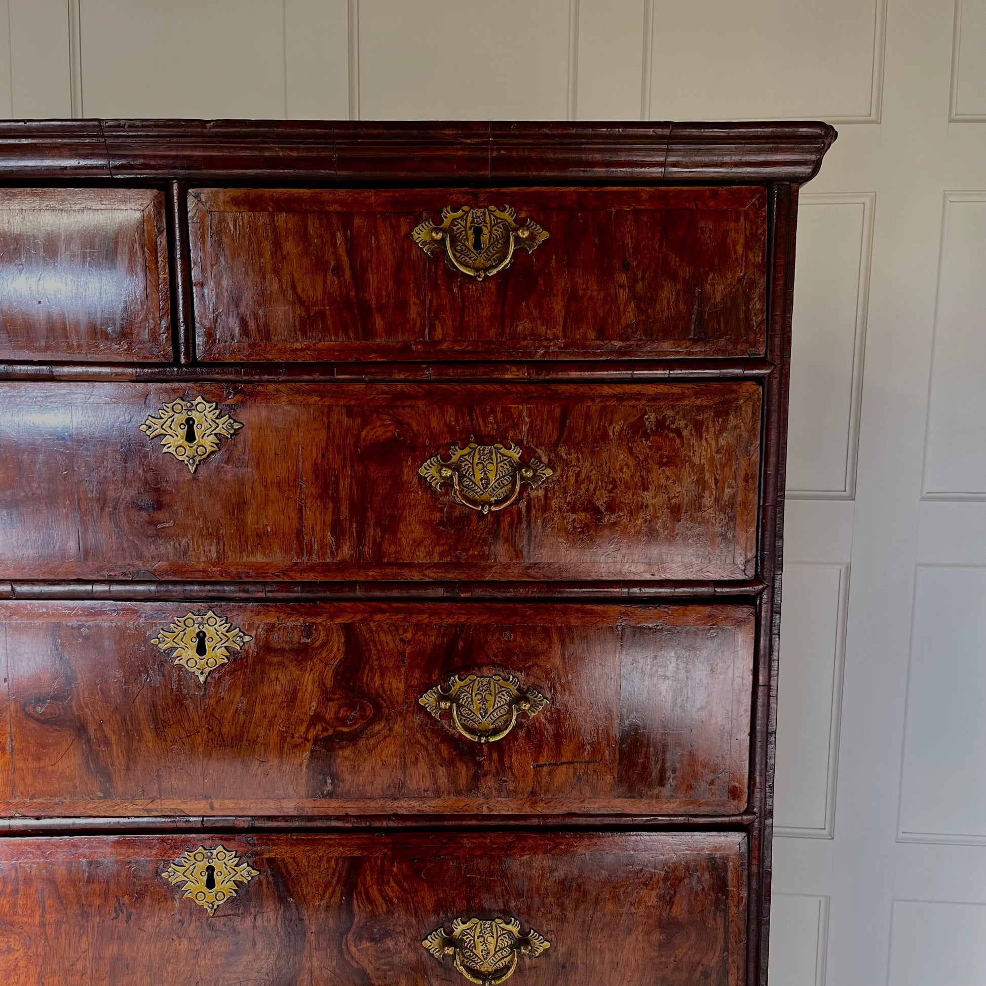 Vintage 17th Century Chest of Drawers on Stand (close up detail) - Summerfield & Scott